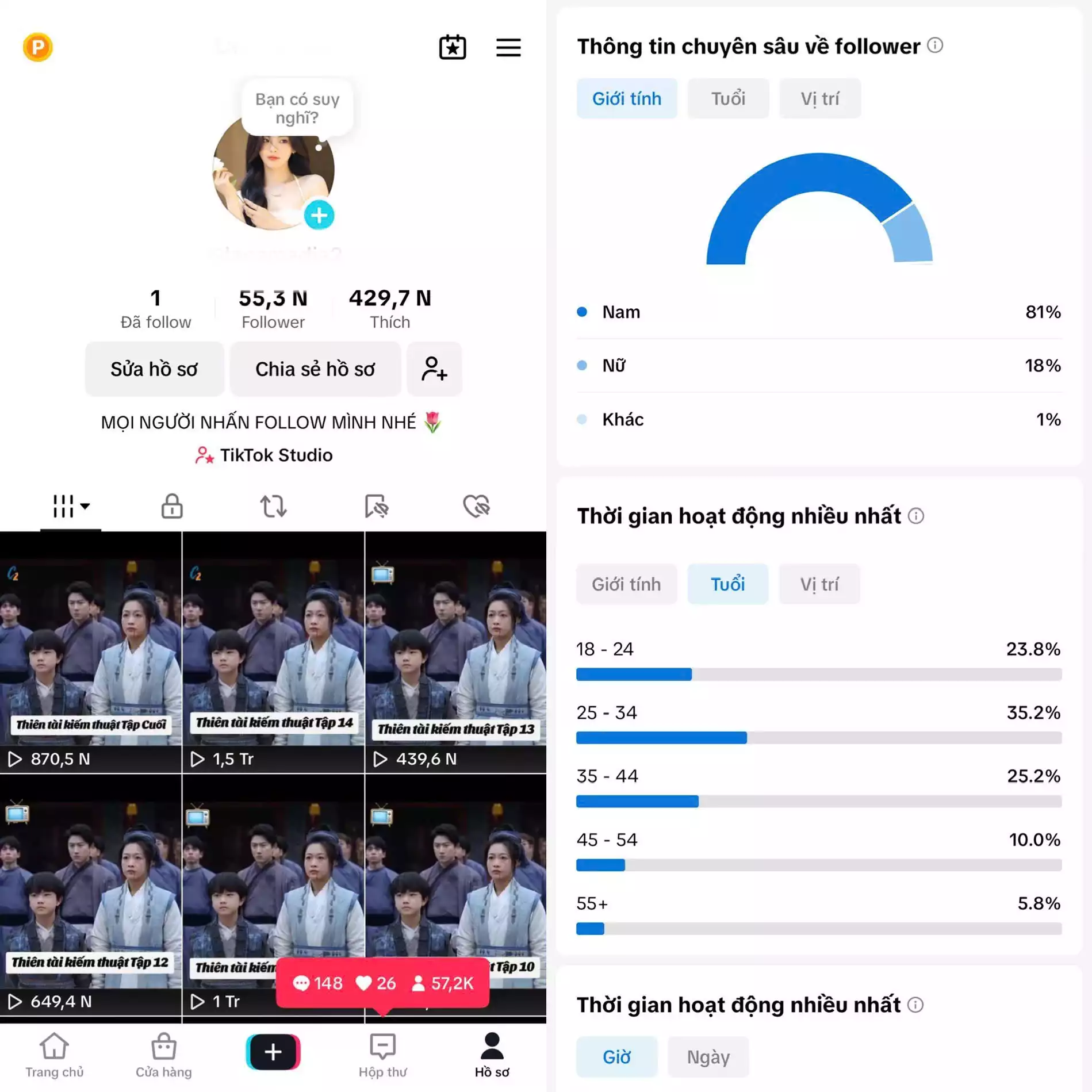 Chủ đề : Phim - Follow VN - Có Live Studio, Tiktok Shop - An toàn, Bao đổi thông tin chính chủ.