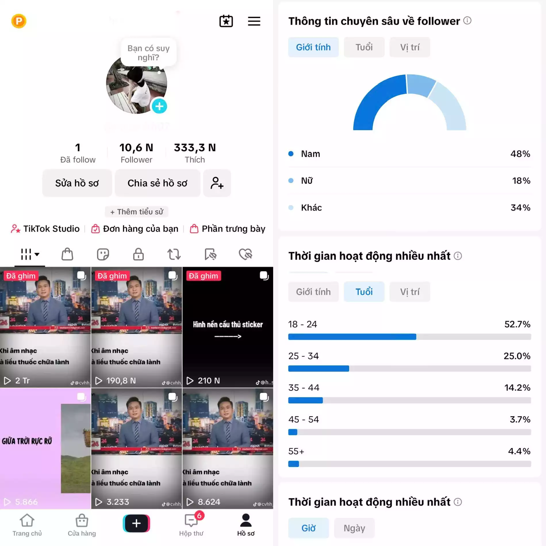 Chủ đề : Nhạc- Follow VN - Có Live Studio, Tiktok Shop - An toàn, Bao đổi thông tin chính chủ.