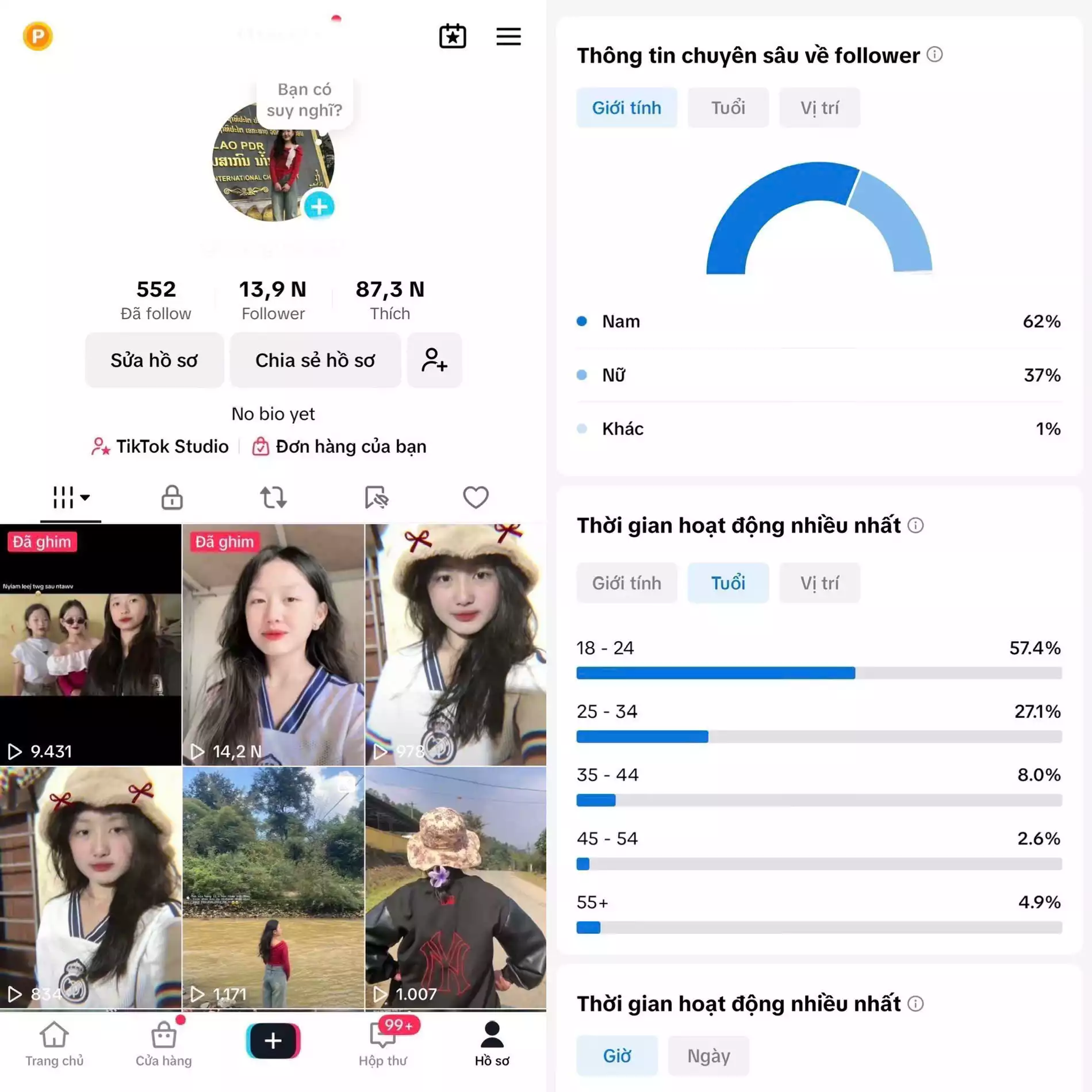Chủ đề : Cá Nhân - Follow VN - Có Live Studio, Tiktok Shop - An toàn, Bao đổi thông tin chính chủ.