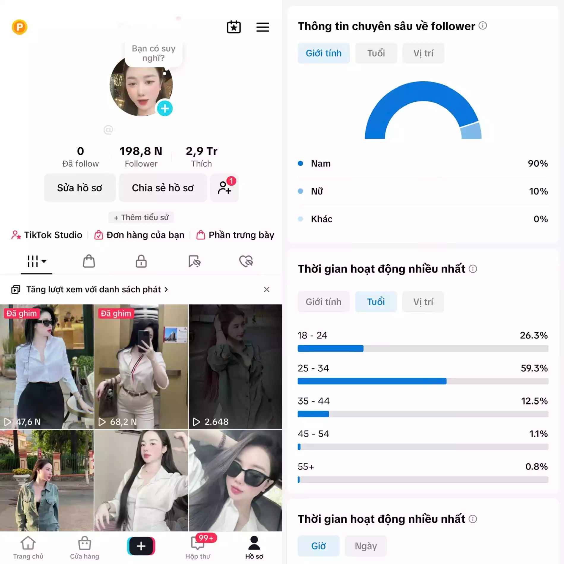Chủ đề : Cá Nhân Nữ - Follow VN - Có Live Studio, Tiktok Shop - An toàn, Bao đổi thông tin chính chủ.