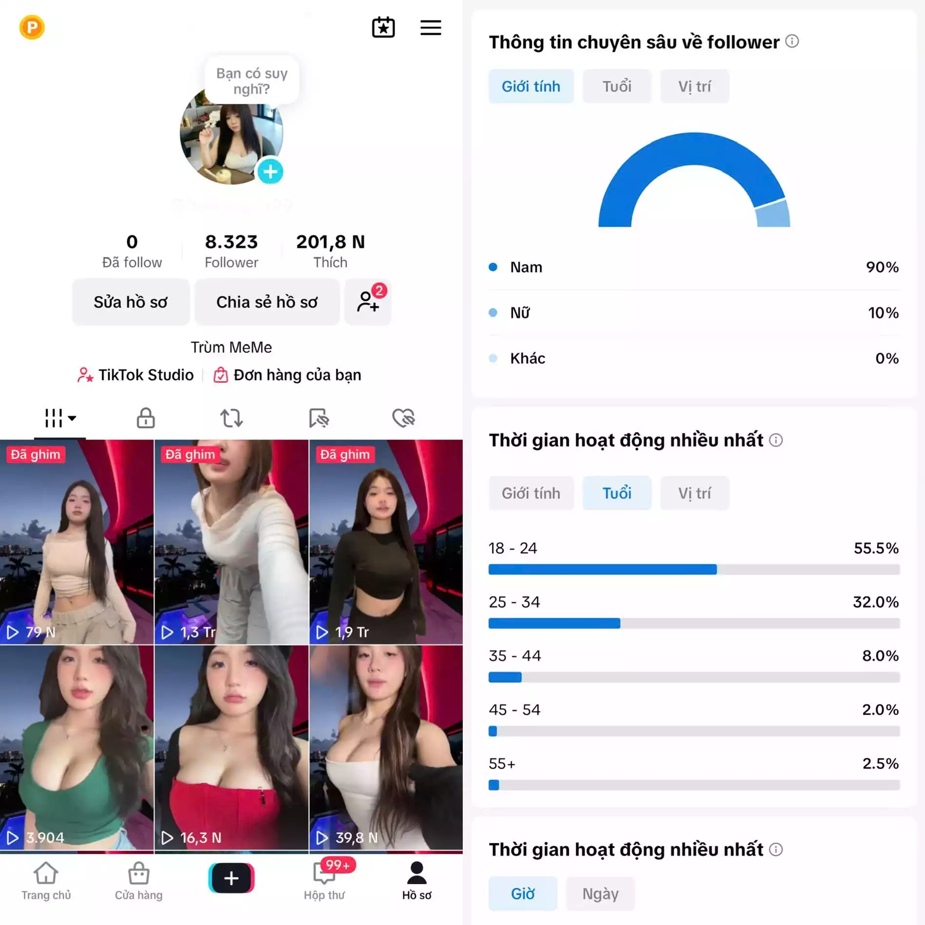 Chủ đề : Idol Nữ - Follow VN - Có Live Studio, Tiktok Shop - An toàn, Bao đổi thông tin chính chủ.