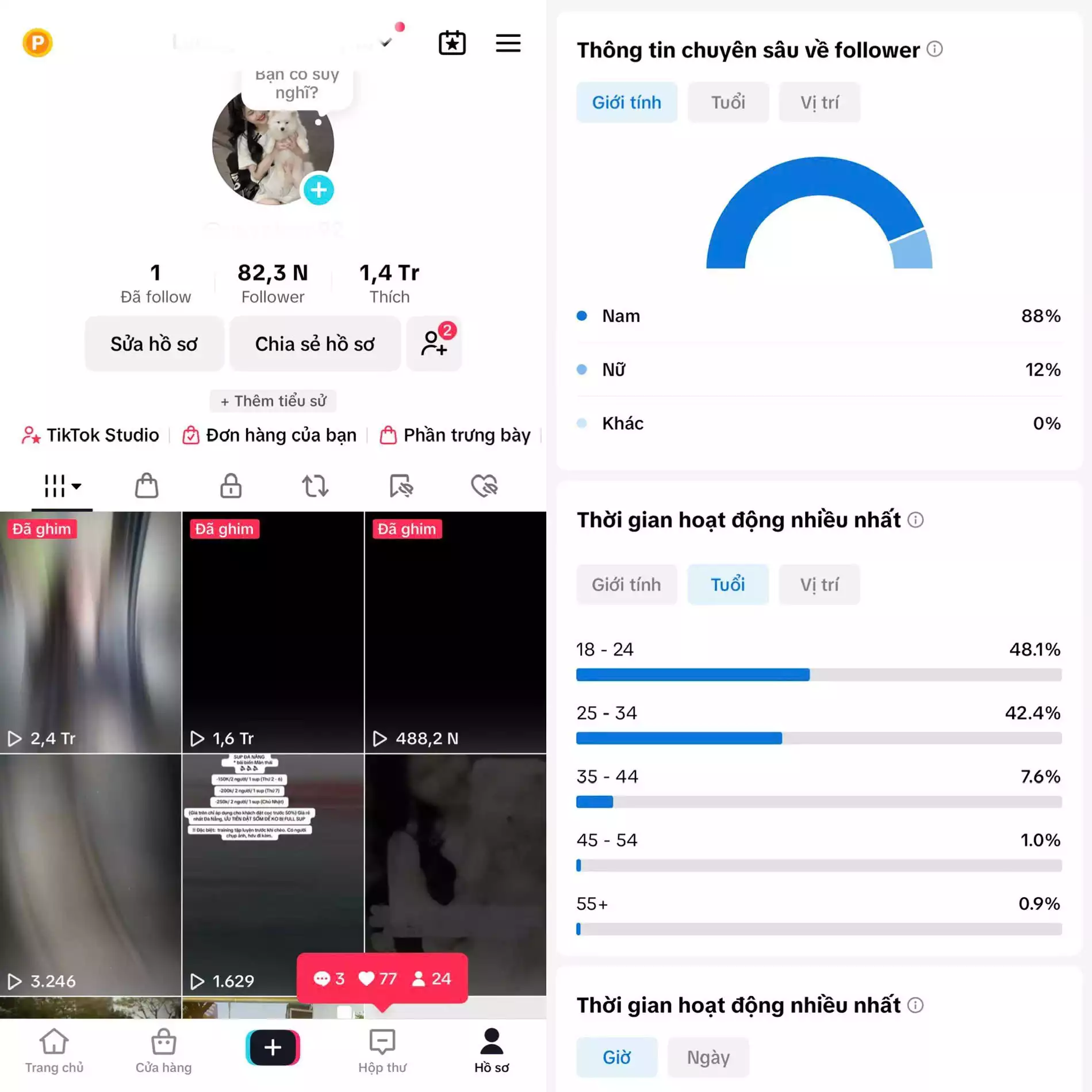 Chủ đề : Cá Nhân - Follow VN - Có Live Studio, Tiktok Shop - An toàn, Bao đổi thông tin chính chủ.