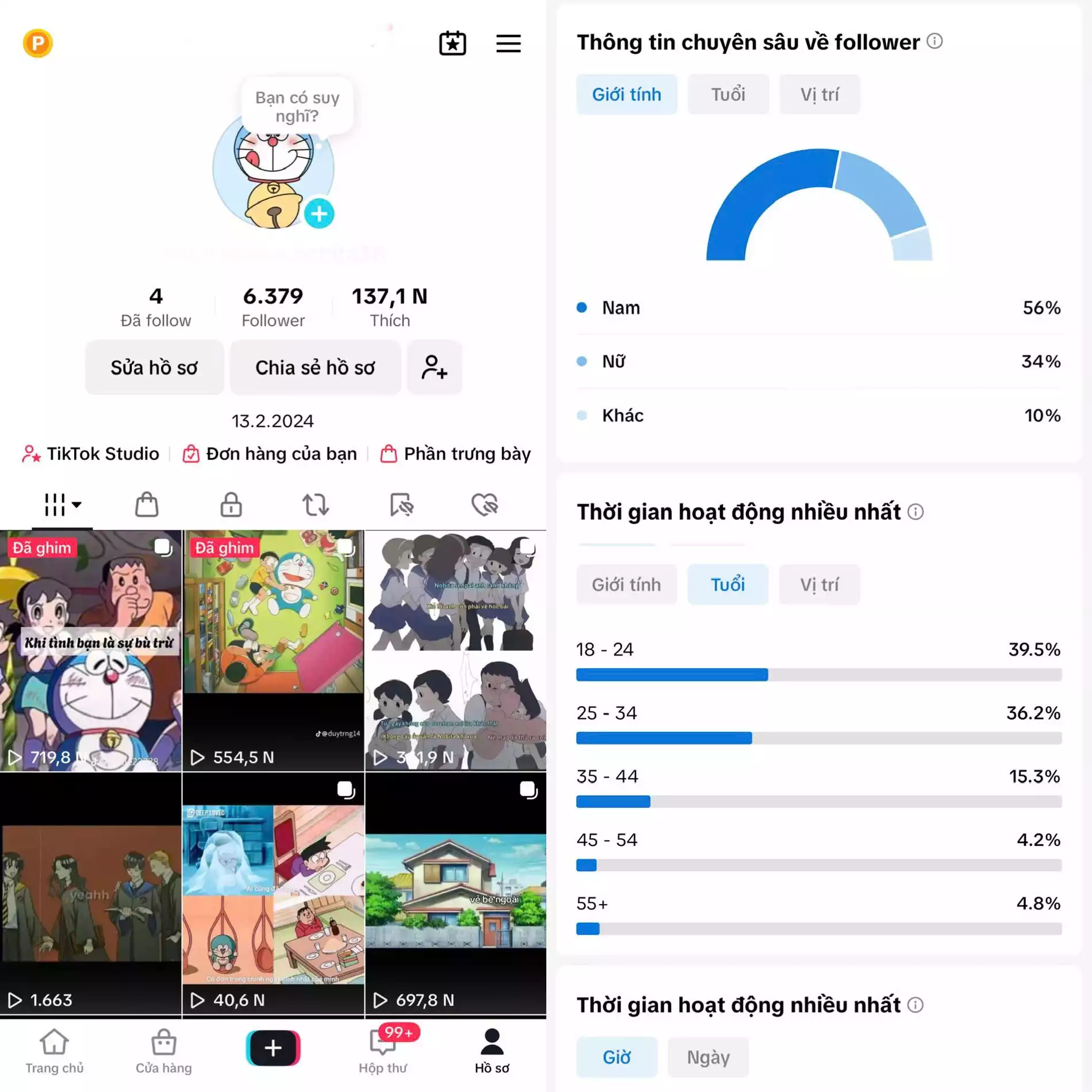 Tệp Follow đa số 18 - 24 tuổi phù hợp chuyển đổi GAME - 3 hệ thống live : live thường, live màn hình, studio game.