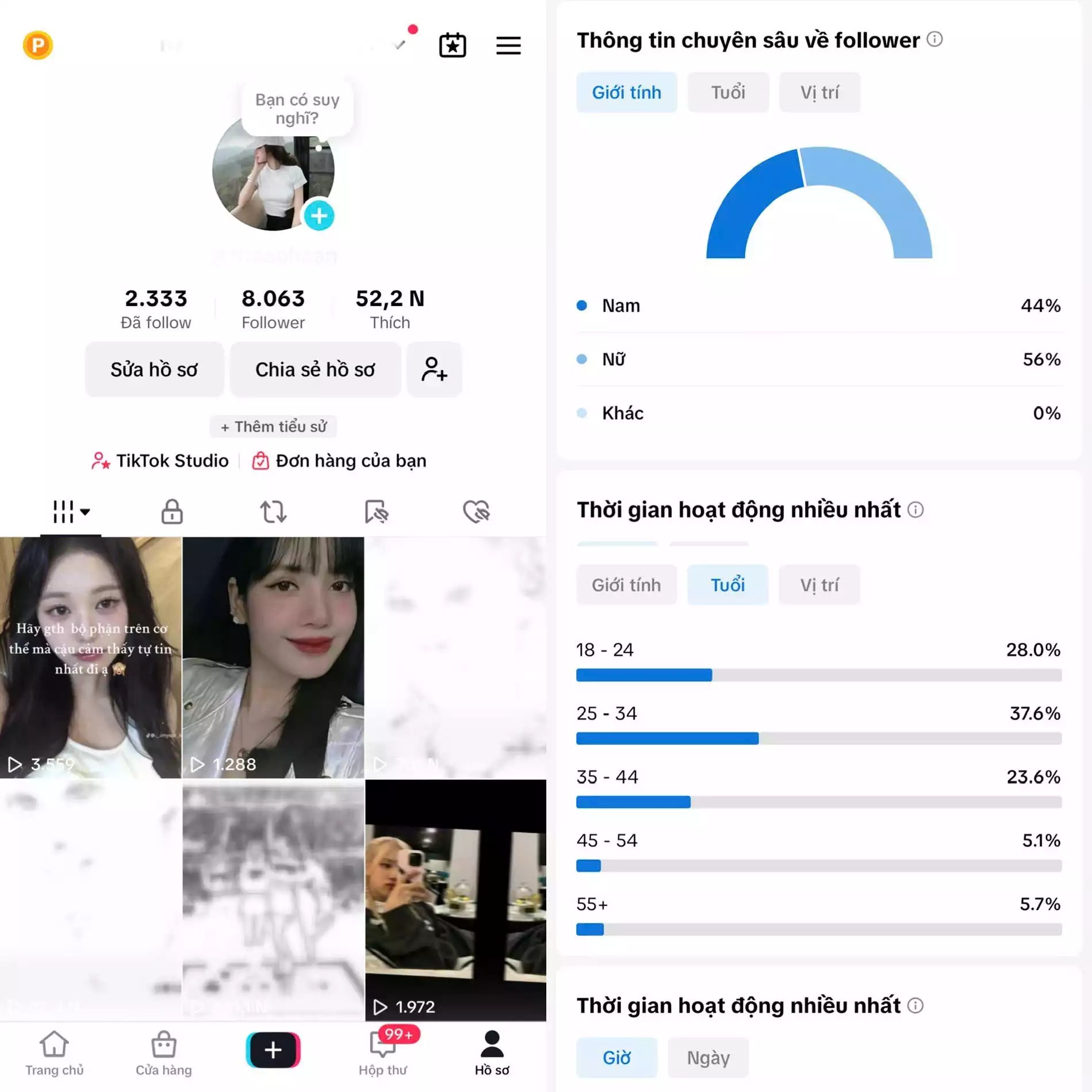 Chủ đề : Idol Nữ - Follow VN - Có Live Studio, Tiktok Shop - An toàn, Bao đổi thông tin chính chủ.