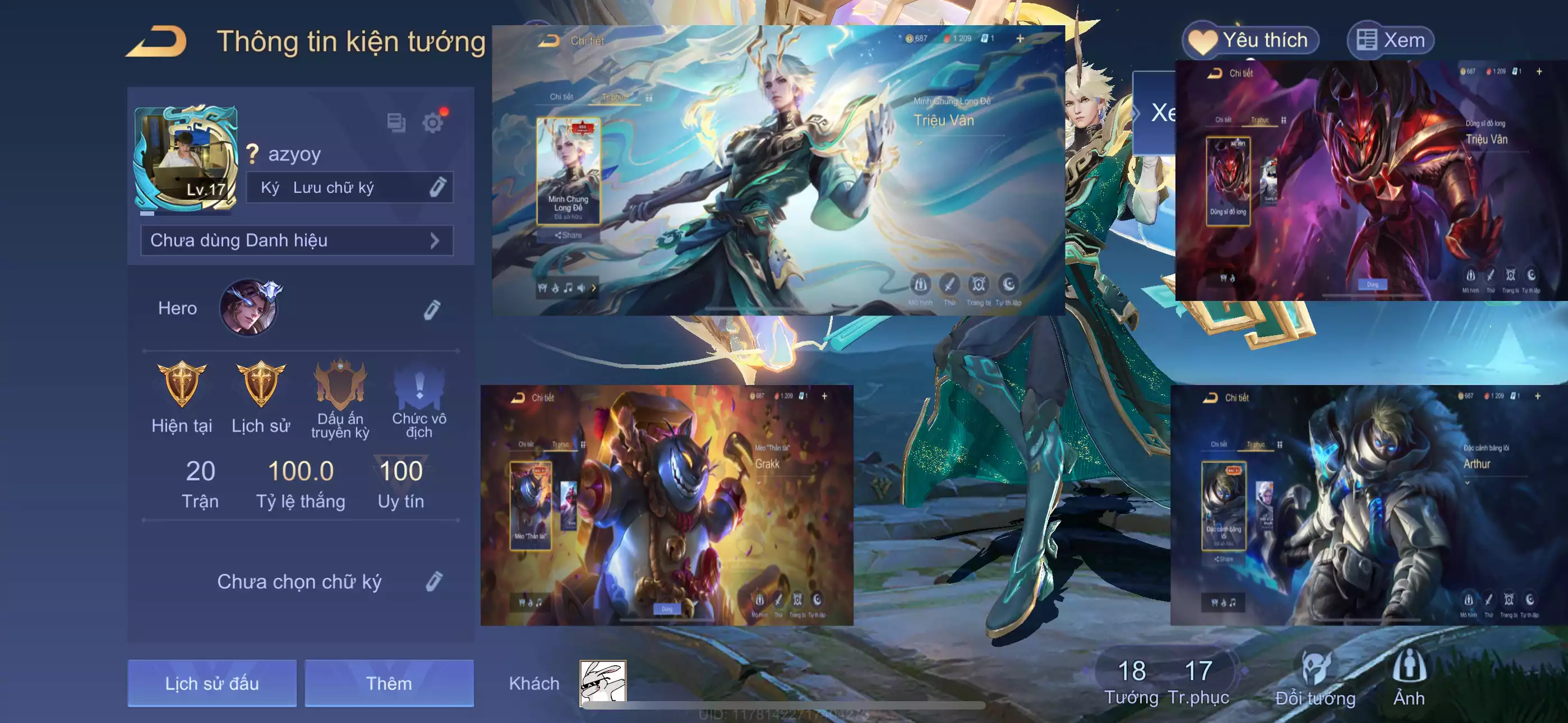 Triệu Vân Minh Chung Long Đế,.. trắng thông tin