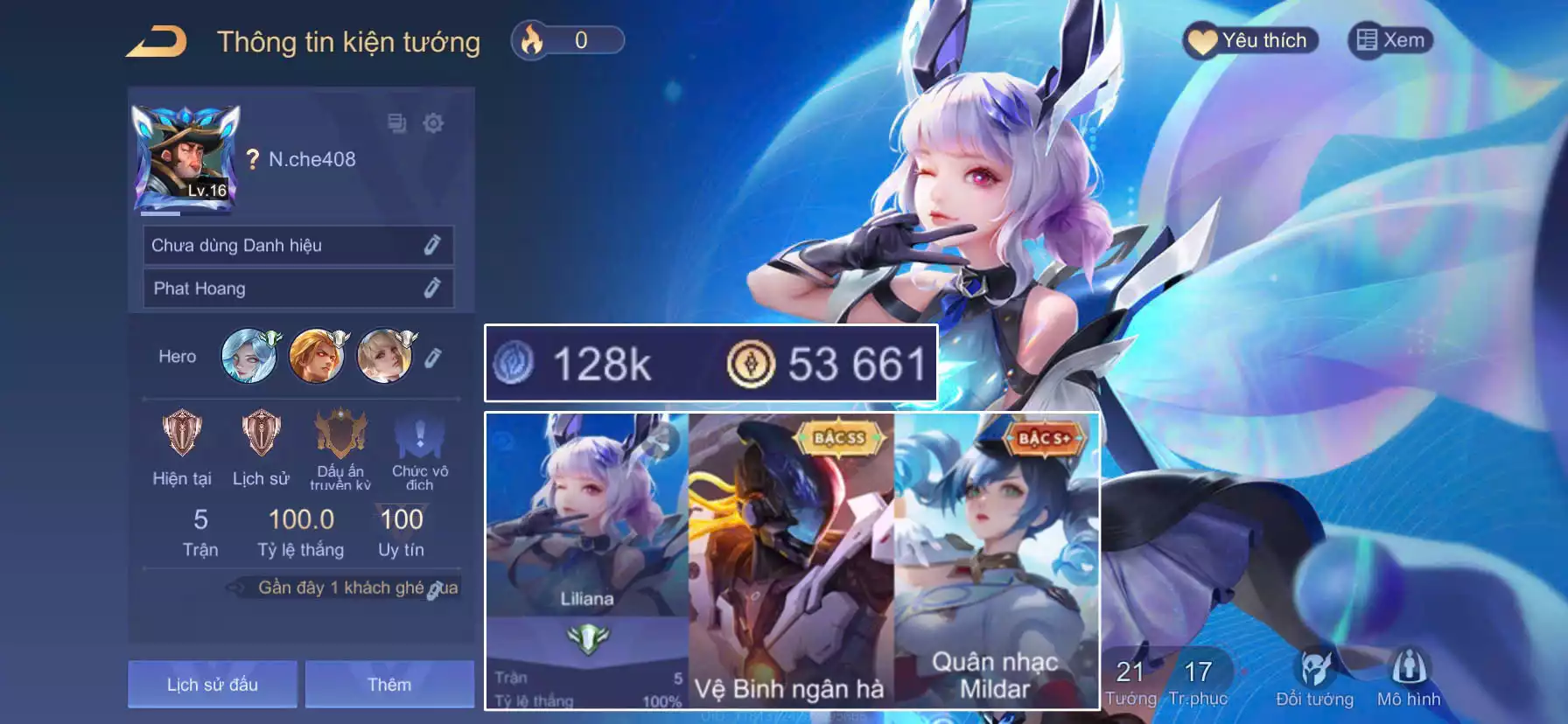 ACC REG: LILIANA WAVE, CAPHENY QUÂN NHẠC MILDAR, YORN VỆ BINH NGÂN HÀ... FREE ĐỔI TÊN, SẴN TƯỚNG, TRẮNG THÔNG TIN