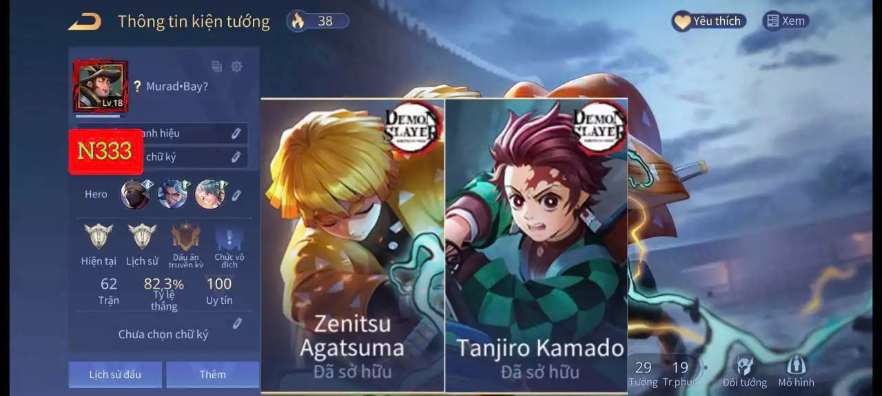 Yan tanjiro, Murad zenitsu... trắng thông tin