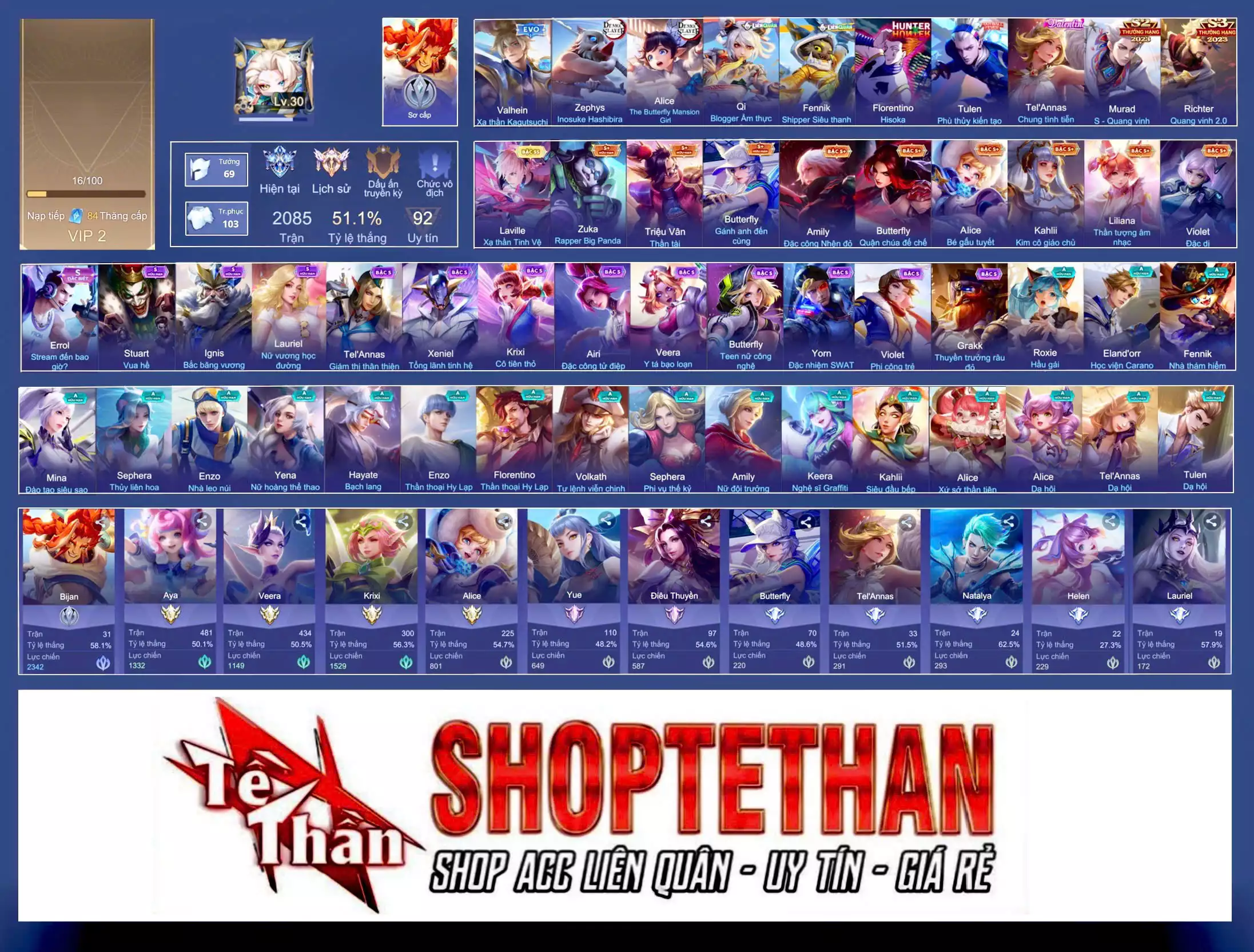 Laville Xạ Thần Tinh Vệ, Zuka Rapper Big Panda, Richter Quang vinh 2.0, Astrid Bạch Kiếm Tiểu Thư, Astrid Hoa anh đào...TRẮNG THÔNG TIN