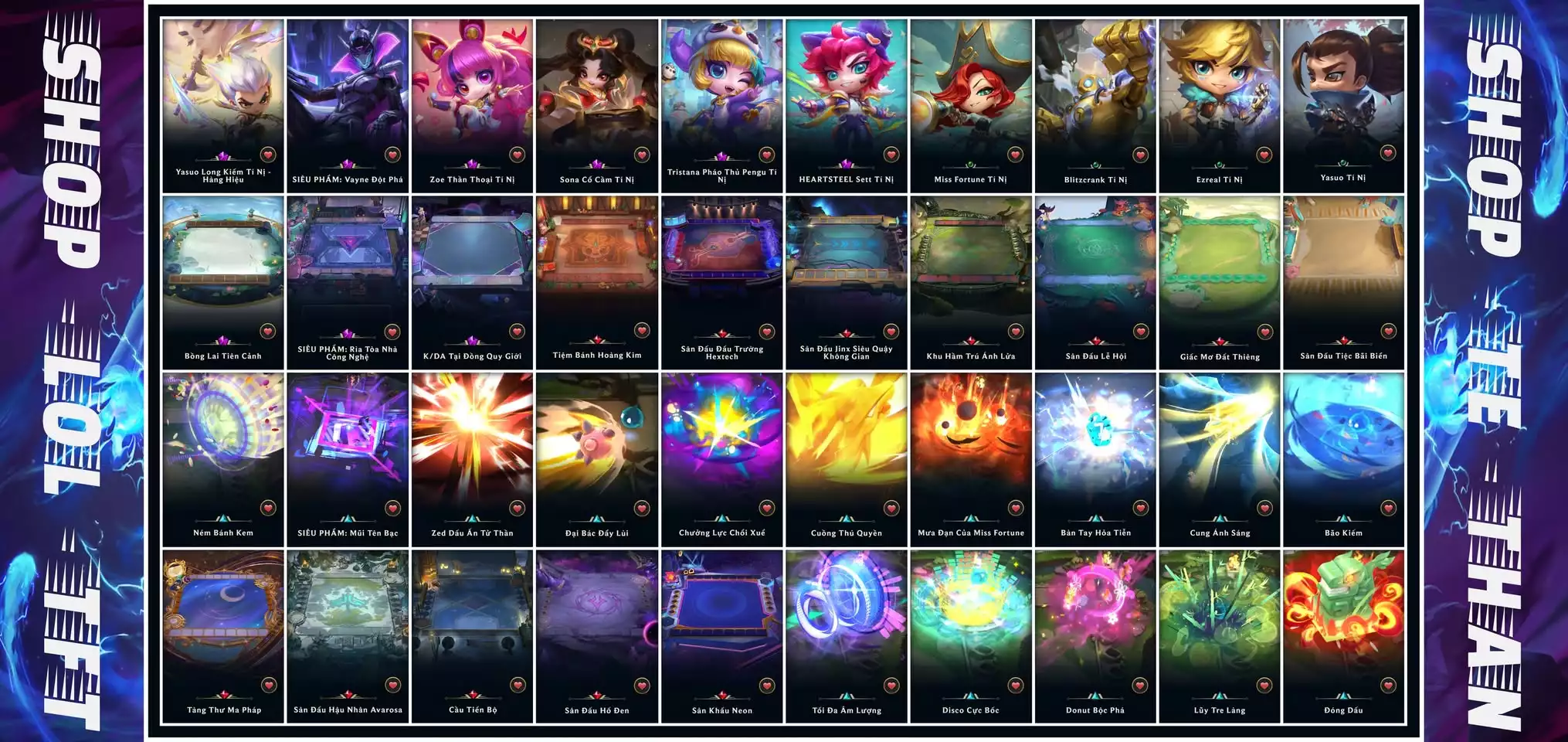 ✅ Yasuo Long Kiếm Tí Nị - Hàng Hiệu ✅ Siêu Phẩm Vayne Đột Phá ✅ Sona Cổ Cầm Tí Nị ✅ Zoe Thần Thoại Tí Nị ✅ Tristana Pháo Thủ Pengu Tí Nị ✅ HeartSteel Set Tí Nị 🌠 Sàn Tím - Bồng Lai Tiên Cảnh 🌠 K/DA Tại Đồng Quy Giới Sàn 🌠 Siêu Phẩm: Rìa Tòa Nhà Công Nghệ 🍁 Có Thẻ Đổi Tên Nhân Vật Miễn Phí