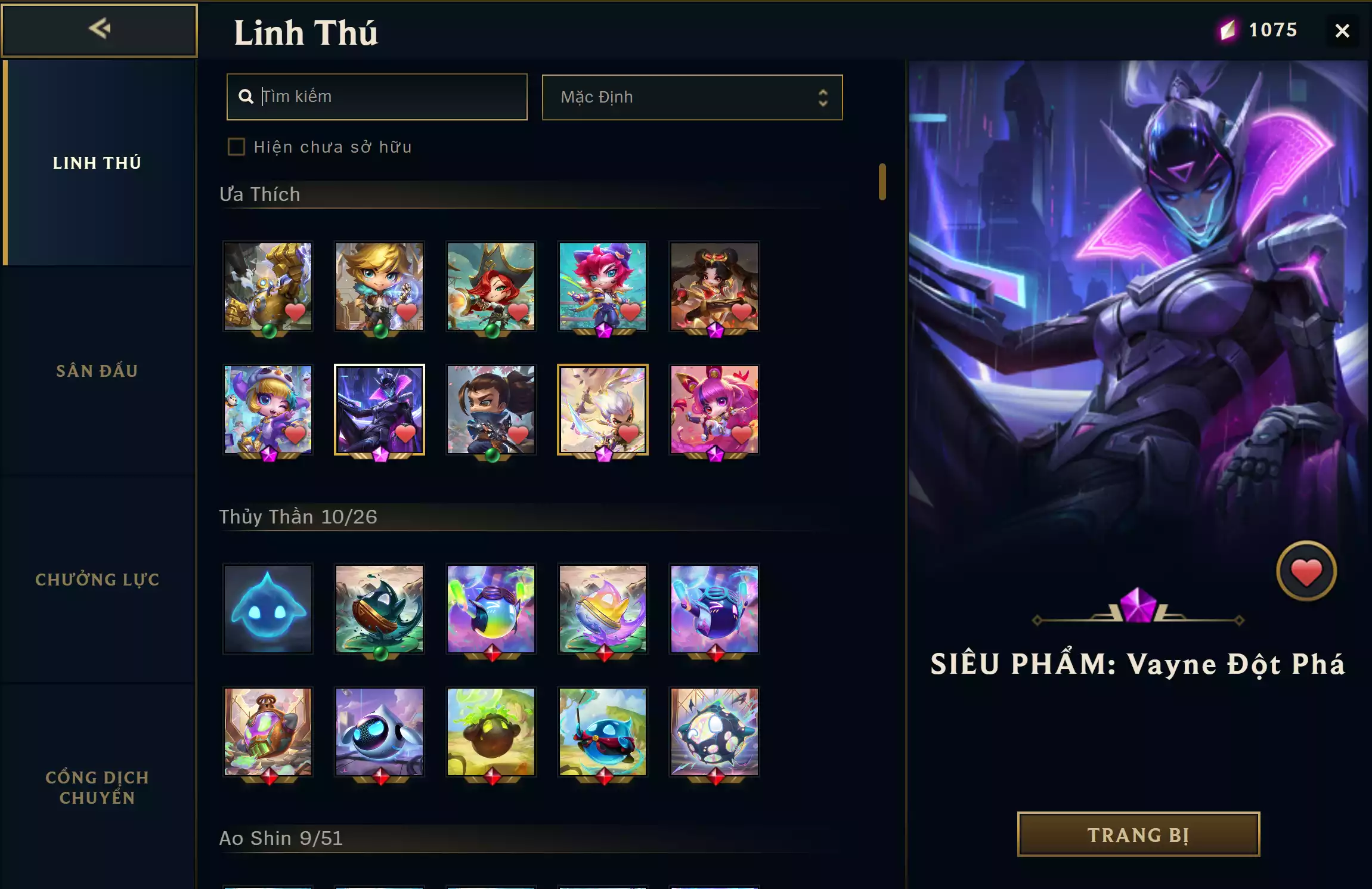 Ảnh ✅ Yasuo Long Kiếm Tí Nị - Hàng Hiệu ✅ Siêu Phẩm Vayne Đột Phá ✅ Sona Cổ Cầm Tí Nị ✅ Zoe Thần Thoại Tí Nị ✅ Tristana Pháo Thủ Pengu Tí Nị ✅ HeartSteel Set Tí Nị 🌠 Sàn Tím - Bồng Lai Tiên Cảnh 🌠 K/DA Tại Đồng Quy Giới Sàn 🌠 Siêu Phẩm: Rìa Tòa Nhà Công Nghệ 🍁 Có Thẻ Đổi Tên Nhân Vật Miễn Phí