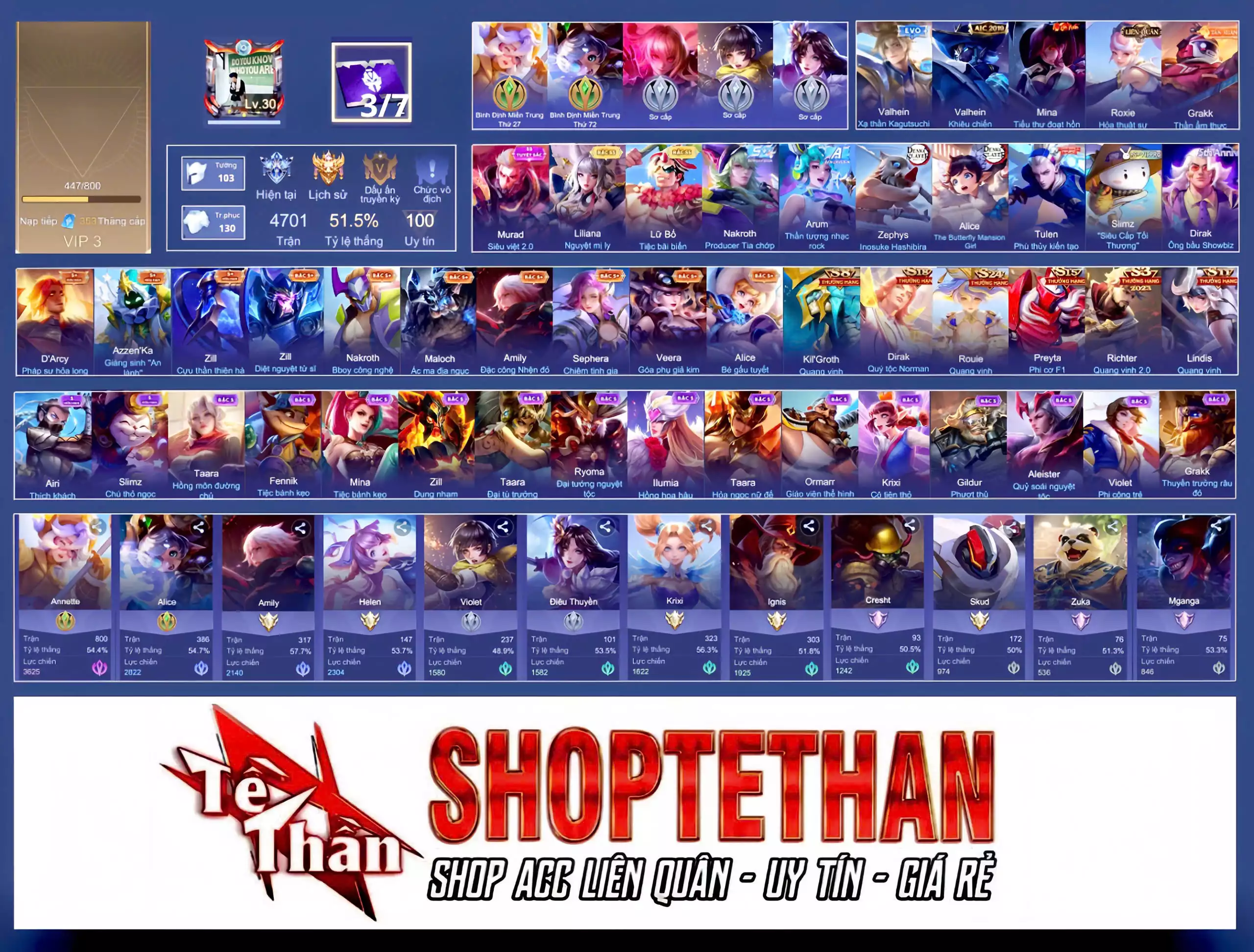 Lữ Bố Tiệc Bãi Biển, Liliana Nguyệt mị ly, Murad Siêu việt 2.0, Murad S-Quang Vinh, Ignis Hỏa Thuật Sư...TRẮNG THÔNG TIN