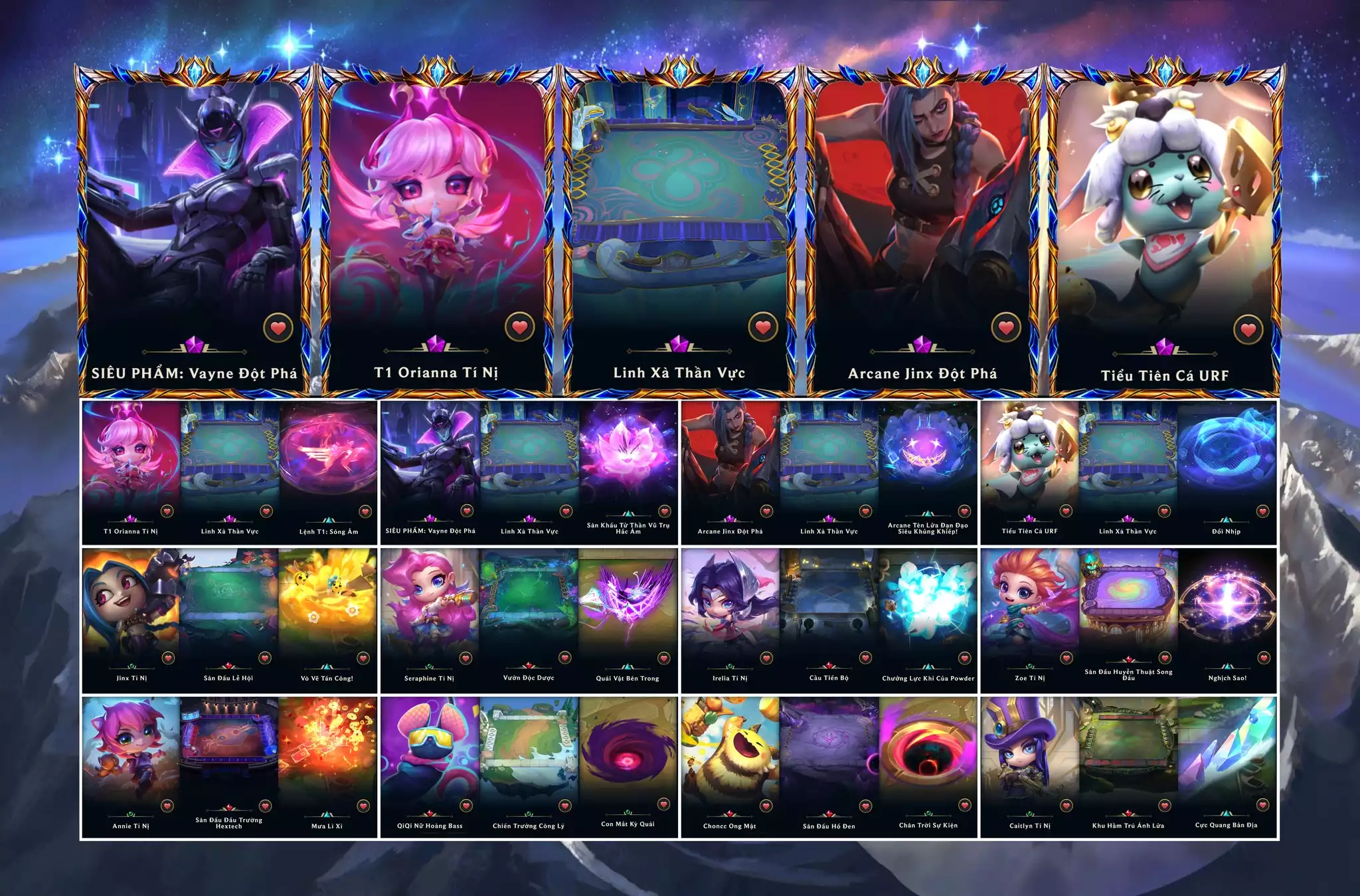 ✅ TFT - Main Nữ ▶ T1 Oriana Tí Nị ▶ Arcane Jinx Đột Phá ▶ Siêu Phẩm: Vayne Đột Phá ▶ Tiểu Tiên Cá URF 🧧 Sàn Đấu - Linh Xà Thần Vực ⬆️ 3 Chưởng Lực Limit Cực Đẹp Mắt 🌠  7 Sàn Đấu Đỏ Cực Đẹp ✅ 6 Pet Tí Nị Thường ➡️ Jinx - Seraphine - Irelia - Zoe - Annie - Caitlyn