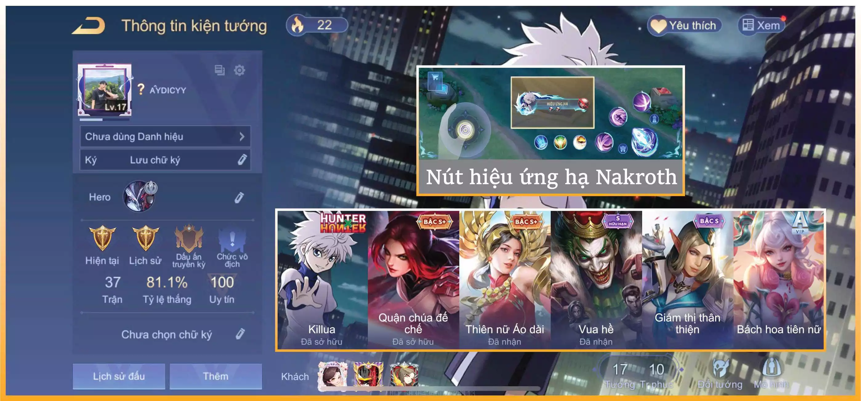 Nakroth Killua ... Mỗi SĐT