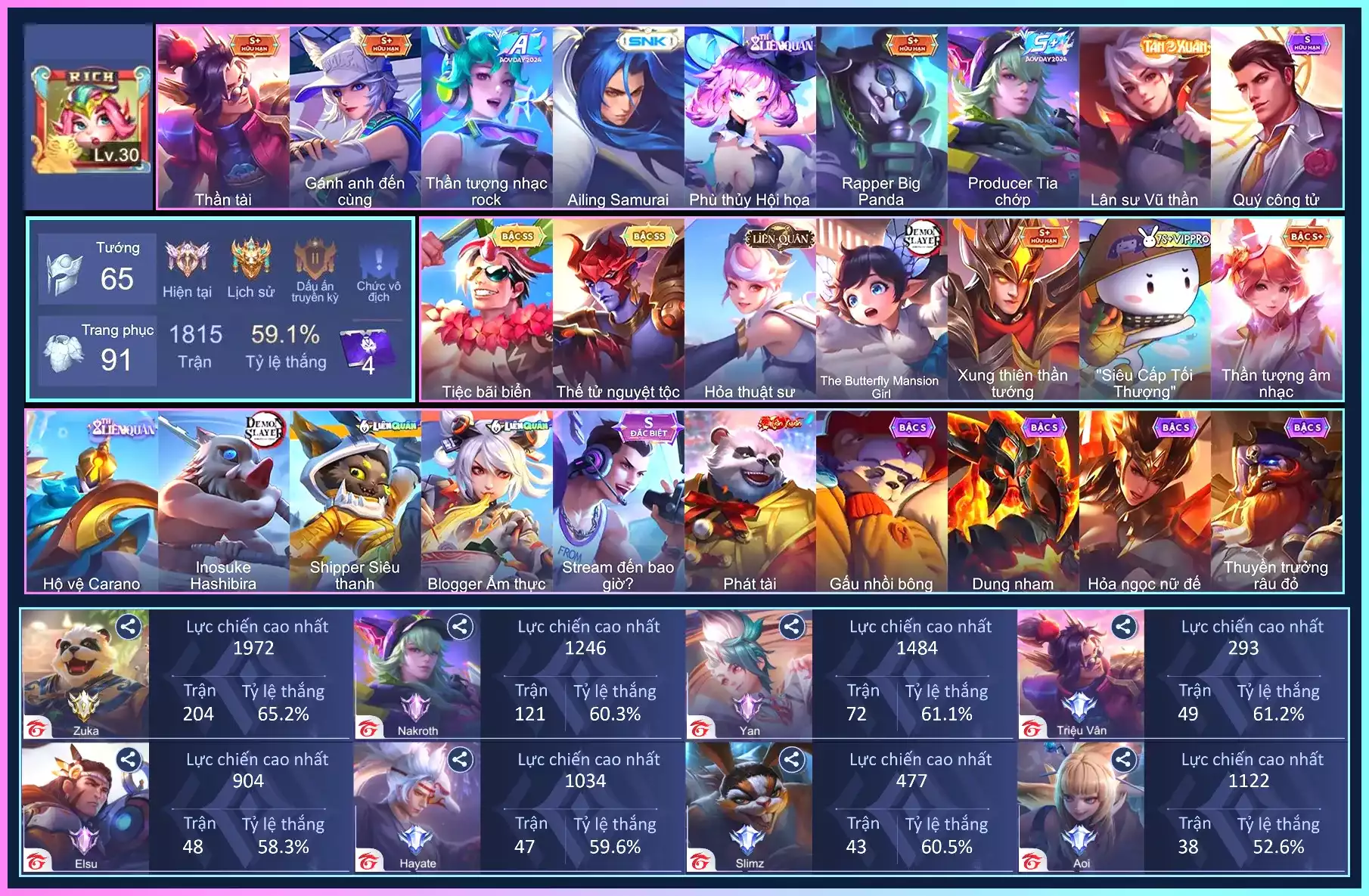 Lữ Bố Tiệc Bãi Biển, Yorn Thế Tử, Slimz Thỏ Bảy Màu, Veera Hoạt Hoạ,...Trắng all thông tin