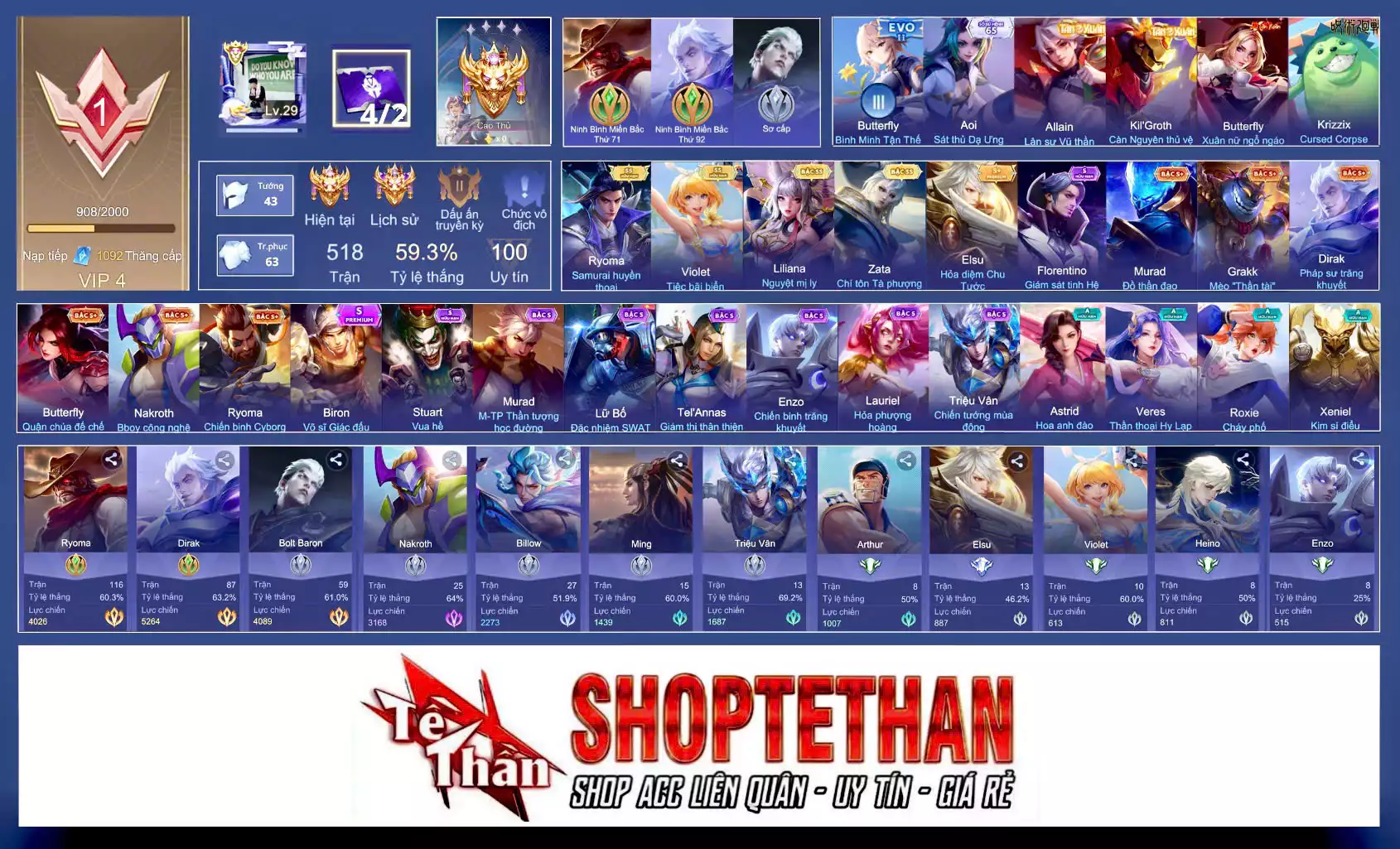 Ryoma Samurai Huyền thoại, Violet Tiệc bãi biển, Liliana Nguyệt mị ly, Zata Chí tôn Tà Phượng...MỖI SĐT