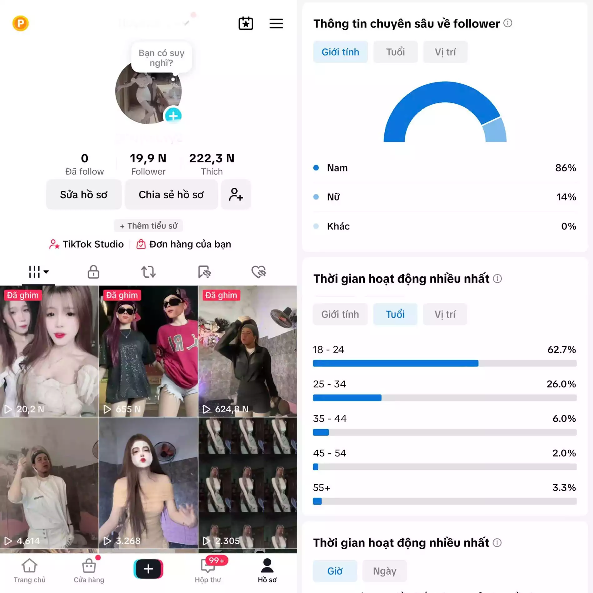 Chủ đề &quot; Cá Nhân - Follow VN - Có Live Studio, Tiktok Shop - An toàn, Bao đổi thông tin chính chủ.