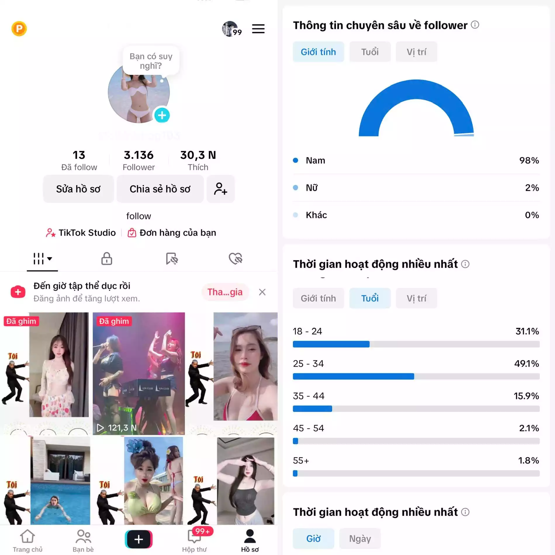 Chủ đề : Gái Xingg - Follow VN - Có Live Studio, Tiktok Shop - An toàn, Bao đổi thông tin chính chủ.
