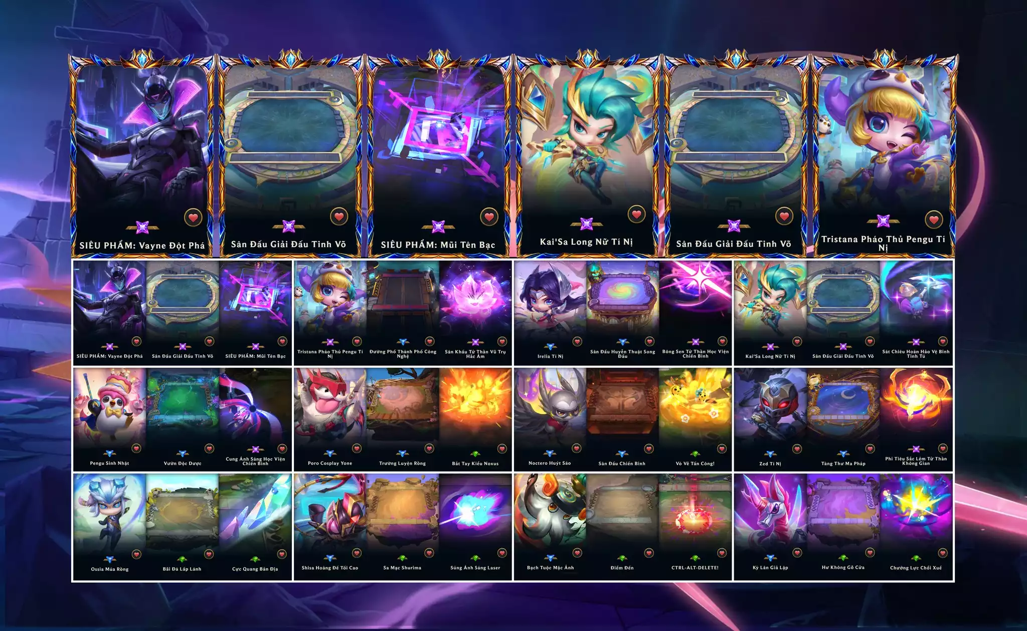 ✅ TFT - Main Nữ ▶ Siêu Phẩm: Vayne Đột Phá ▶ Kaisa Long Nữ Tí Nị ▶ Tristana Pháo Thủ Pengu Tí Nị ▶ Irelia Tí Nị ▶ Zed Tí NỊ 🧧 Sàn Đấu - Sân Đấu Giải Đấu Tinh Võ ⬆️ Gồm - 6 Chưởng Lực Limit Cực Đẹp Mắt 🌠  8 Sàn Đấu Đỏ Cực Đẹp 🍁 Có Thẻ Đổi Tên Ingame