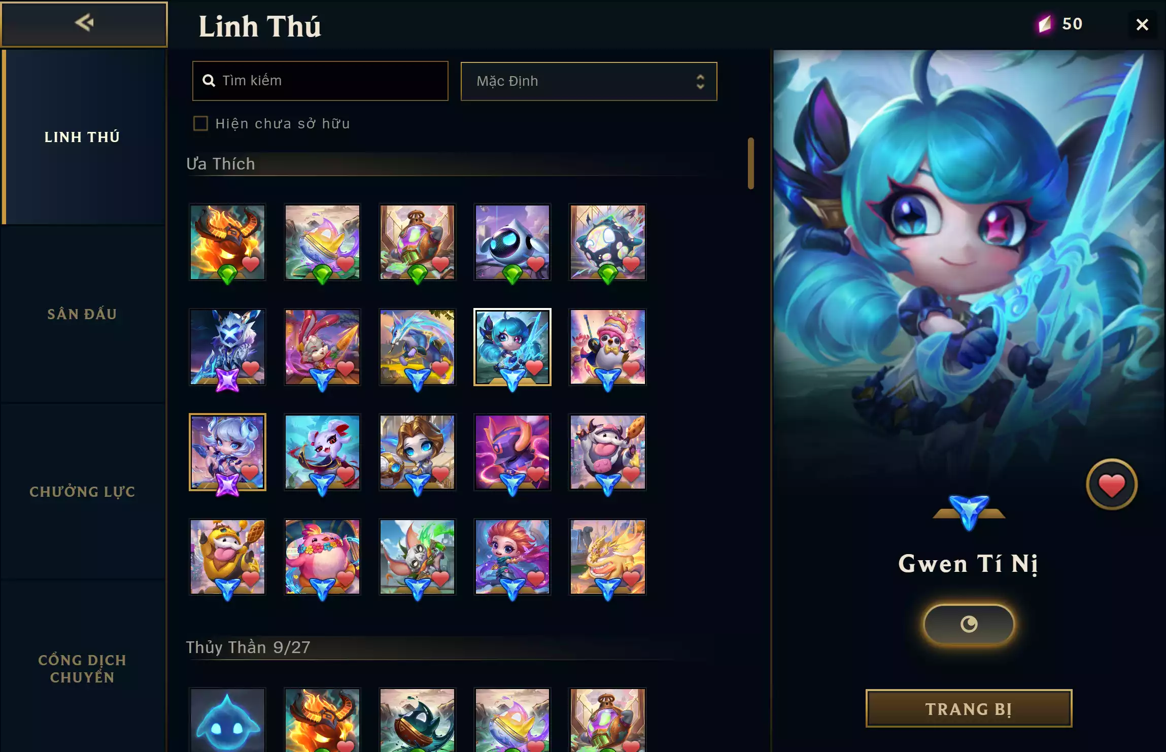 Ảnh 📮 TFT - VIP Ngon ▶ DRX Aatrox Tí Nị ▶ Irelia Sứ Thanh Hoa Tí Nị ▶ Gwen Tí Nị - Zoe Tí Nị - Oriana Tí Nị 🧧 Sàn Đấu - Bồng Lai Tiên Cảnh 🌠 Cung Ánh Sáng Học Viện Chiến Binh ➡️ Dư 1 Huy Chương ➡️ Dư 1.850 Pha Lê 🍁 Có Thẻ Đổi Tên Ingame