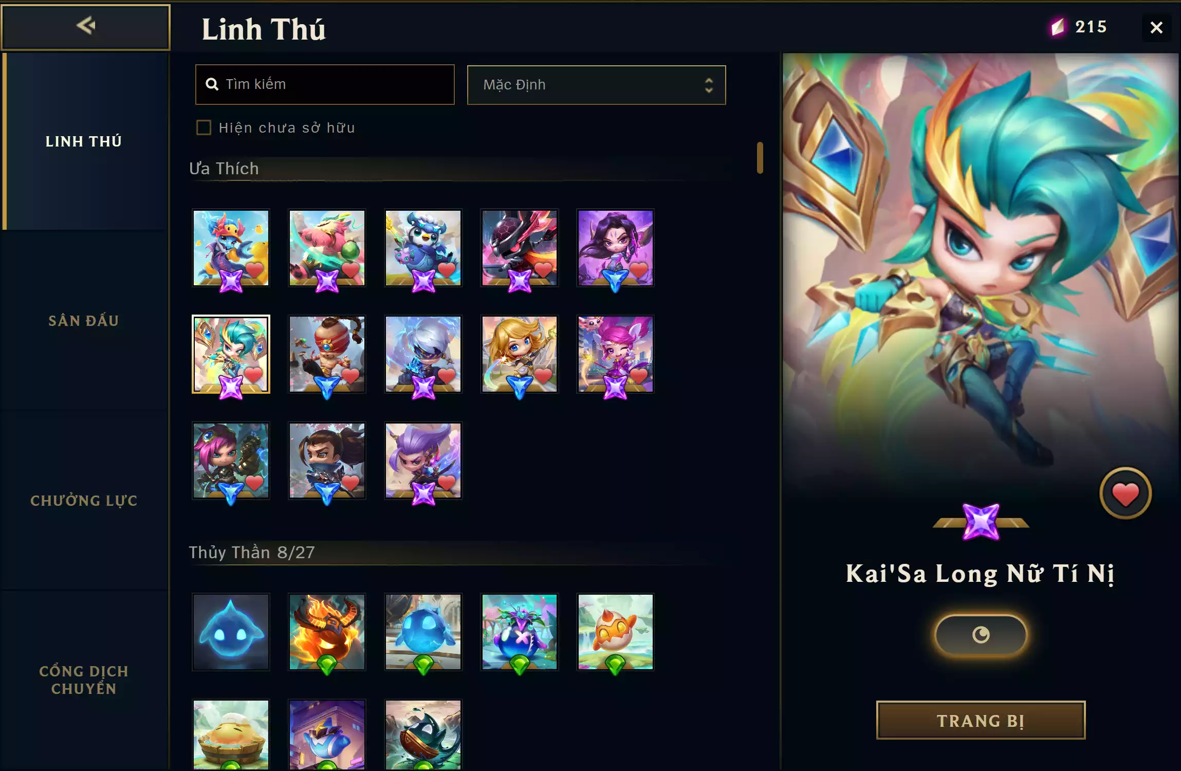 Ảnh 📮 TFT - VIP Ngon 🔰 8 Pet Tím ▶ 2 Sàn Tím ▶ 5 Tí Nị ✅ Leesin Long Cước Tí Nị  ✅ Kaisa Long Nữ Tí Nị ✅  Lux Vệ Binh Tinh Tú Tí Nị ✅ Yasuo Long Kiếm Tí Nị  🌠 Khu Nghỉ Dưỡng Của Choncc 🌠 Thánh Địa Thần Long ⬆️ Leesin Tí Nị  ⬆️ Kaisa Tí Nị ⬆️ Lux Tí Nị  ⬆️ Vi Tí Nị ⬆️ Yasuo Tí Nị 🍁 Unrank 🍁Có Thẻ Đổi Tên Nhân Vật Miễn Phí