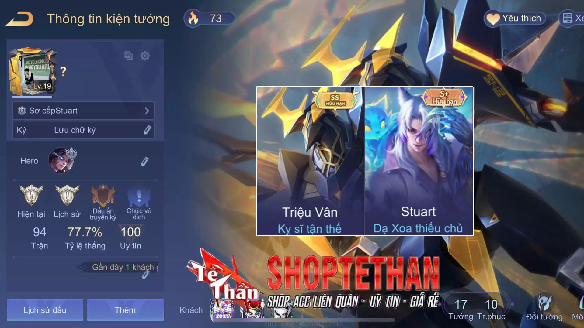 Triệu Vân Kỵ sĩ tận thế, Stuart Dạ Xoa thiếu chủ...