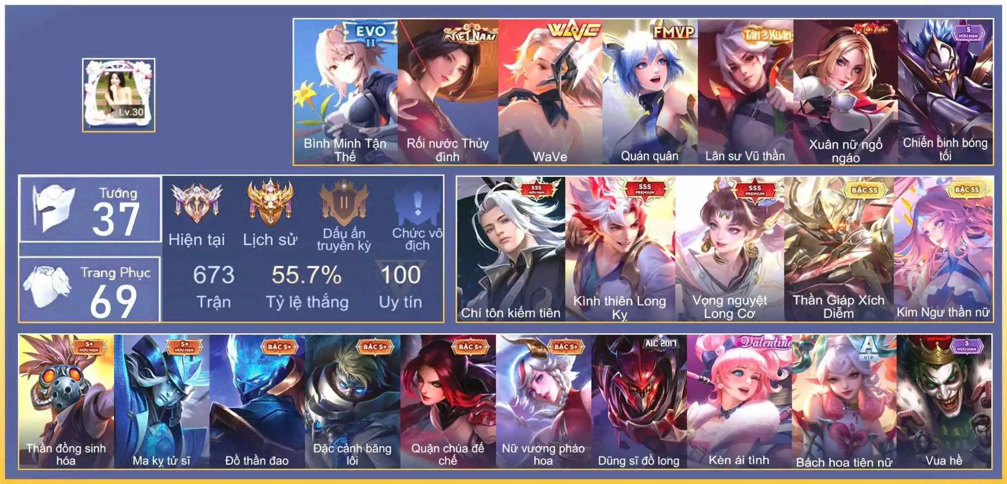Tulen Chí Tôn, Bjian Kình Thiên, Violet Vọng Nguyệt, Ngộ Xích Diễm, Butterfly Kim Ngư,..