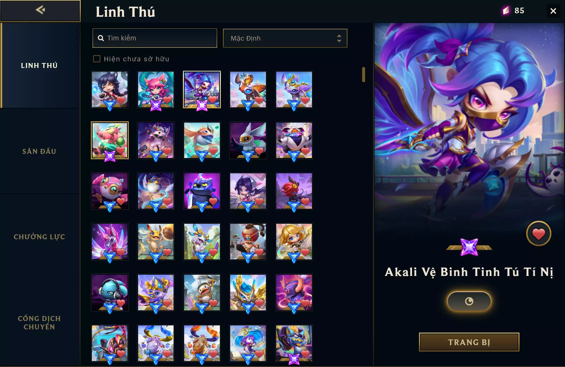 Ảnh 📮TFT - VIP Ngon 🔵 Ahri Chiêu Hồn Thiên Hồ Tí Nị  🔵 Akali Vệ Binh Tinh Tú Tí Nị 🔵 Whisker Hiểm Họa Siêu Cấp 🔵 Choncc Thông Thái 🧧 Sàn Đấu - Quái Vật Tấn Công 🧧 Sàn Đấu - Everything Gose On 🌠 Cầu Vòng Tối Thượng Thanh Hoa ➡️ Vòng Xoay Tua (57/60) +2 Huy Chương ➡️ Dư 900 Pha Lê 🍁 Có Thẻ Đổi Tên Nhân Vật Miễn Phí