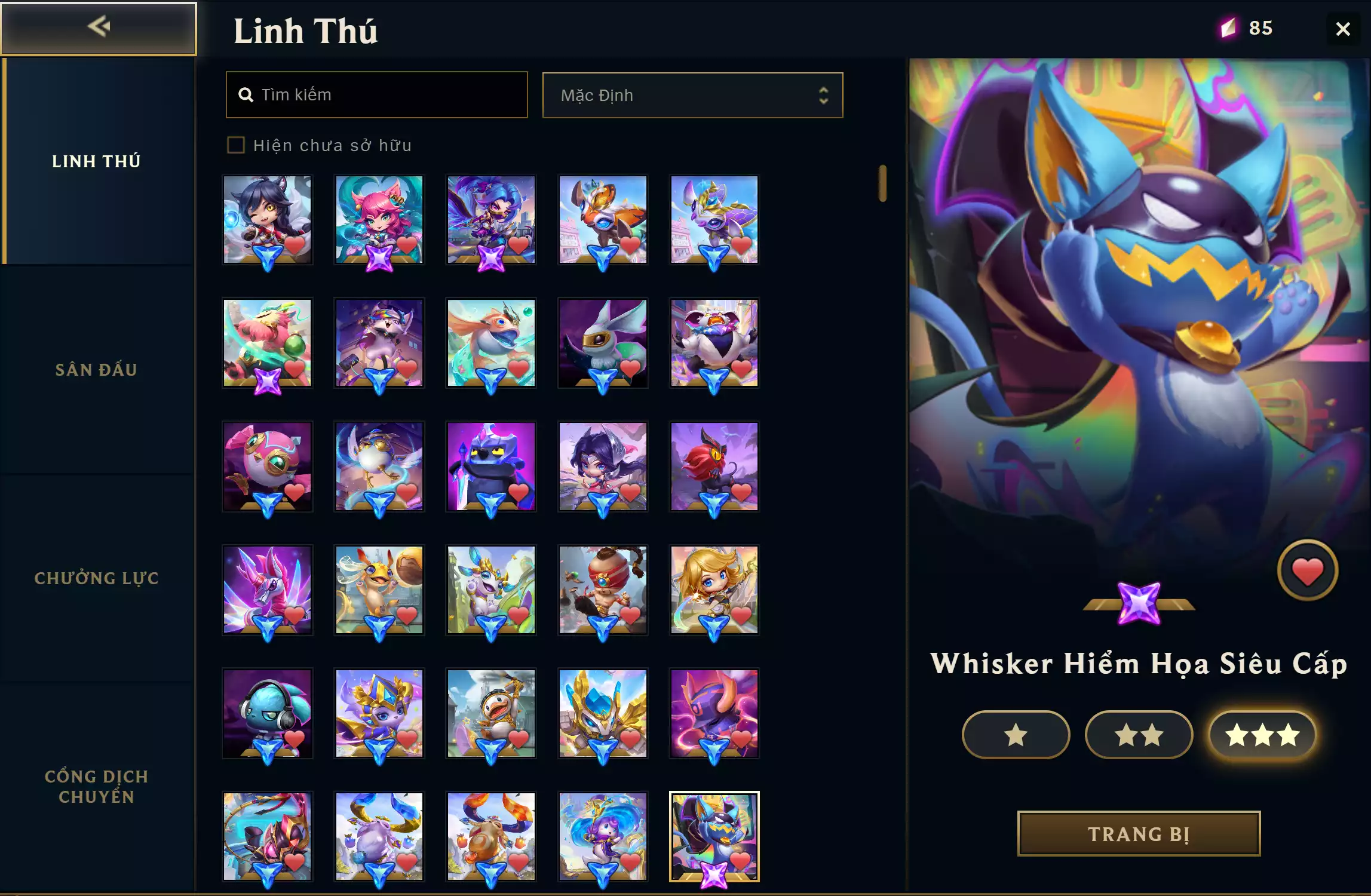Ảnh 📮TFT - VIP Ngon 🔵 Ahri Chiêu Hồn Thiên Hồ Tí Nị  🔵 Akali Vệ Binh Tinh Tú Tí Nị 🔵 Whisker Hiểm Họa Siêu Cấp 🔵 Choncc Thông Thái 🧧 Sàn Đấu - Quái Vật Tấn Công 🧧 Sàn Đấu - Everything Gose On 🌠 Cầu Vòng Tối Thượng Thanh Hoa ➡️ Vòng Xoay Tua (57/60) +2 Huy Chương ➡️ Dư 900 Pha Lê 🍁 Có Thẻ Đổi Tên Nhân Vật Miễn Phí