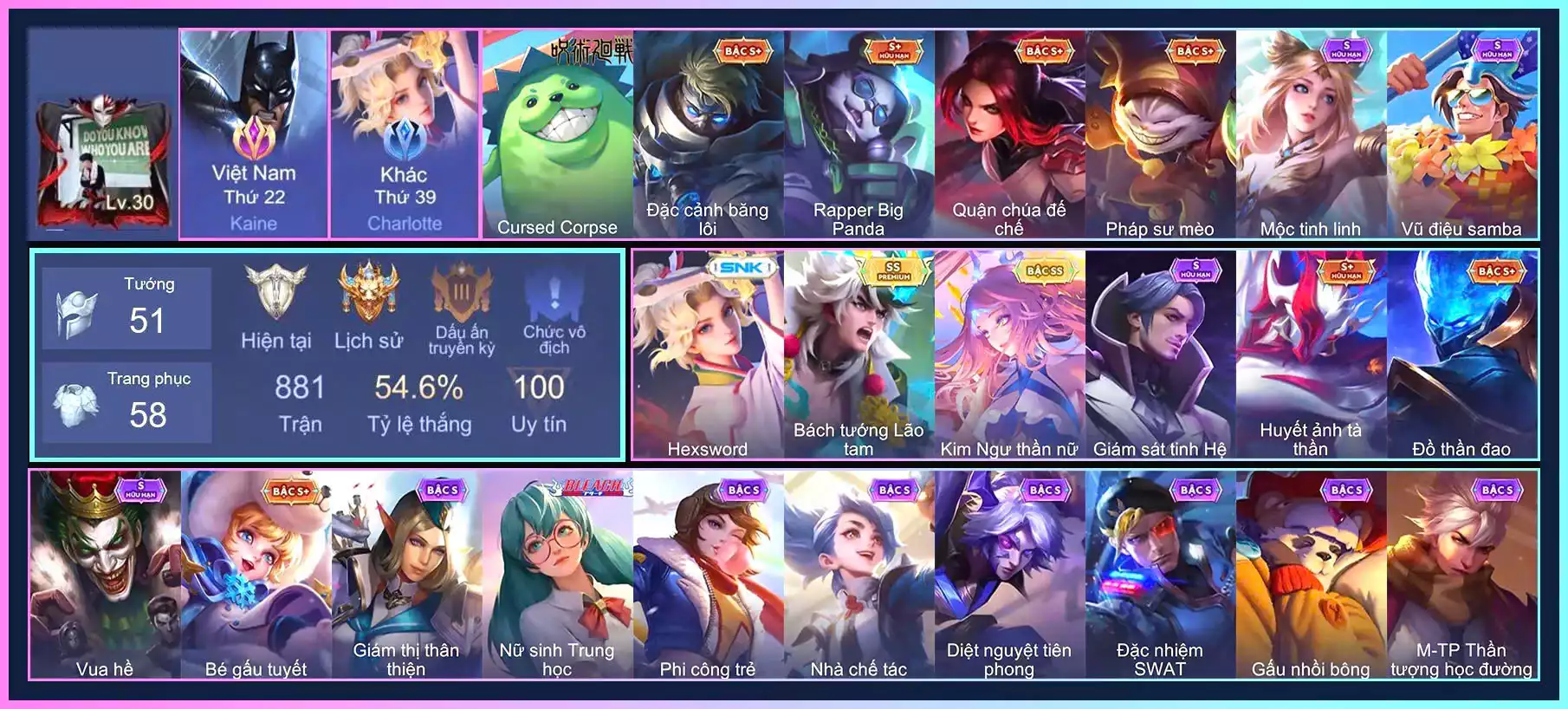 CỤC TÍM: Kaine, cục xanh charlotte, Butterfly Kim ngư thần nữ,  Cresht Lão Tướng Bách Tam, Charlotte Hexsword...MỖI SĐT
