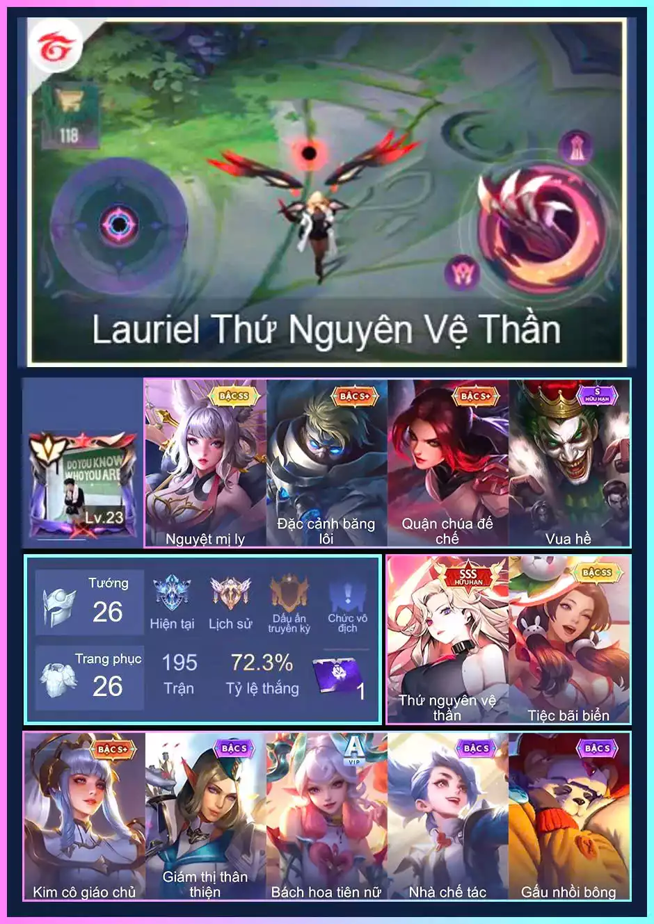 Lauriel Thứ nguyên vệ thần, Điêu Thuyền Tiệc bãi biển, Liliana Nguyệt mị ly...MỖI SĐT