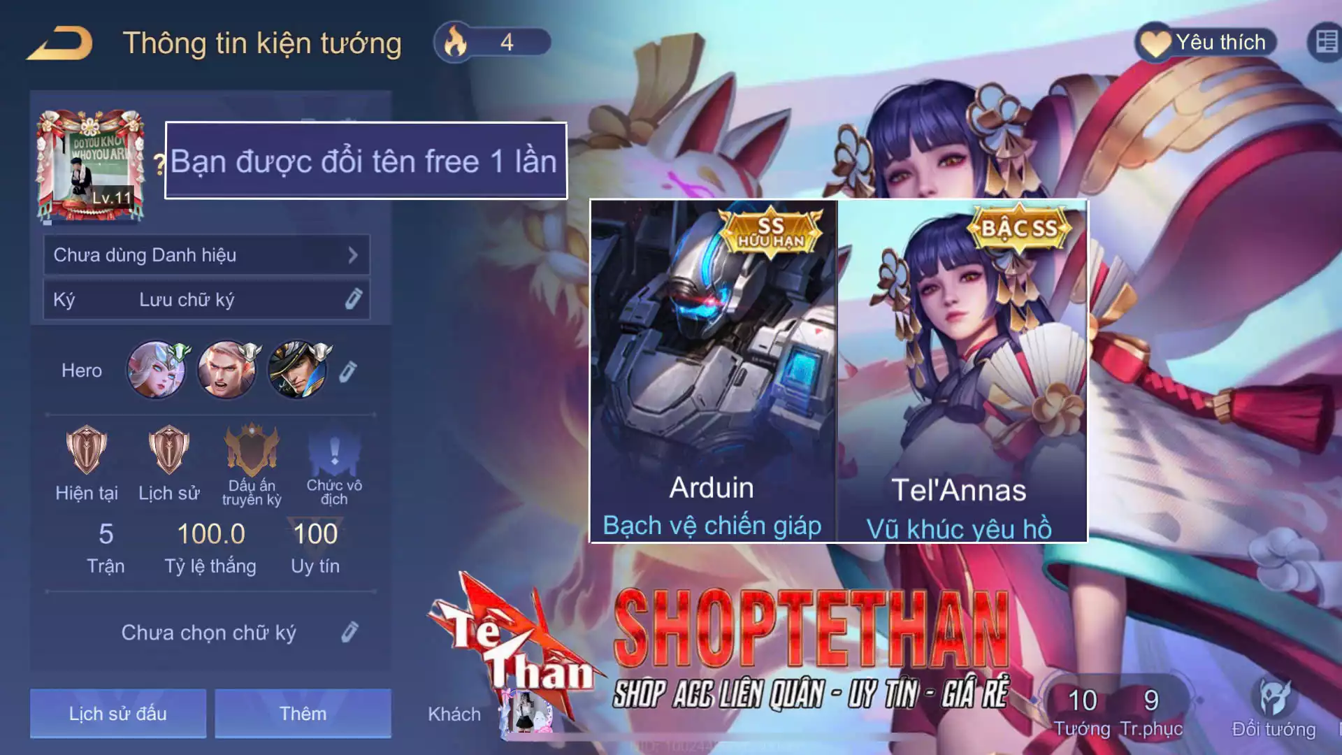 TelAnnas Vũ khúc yêu hồ, Arduin Bạch vệ chiến giáp...TRẮNG THÔNG TIN