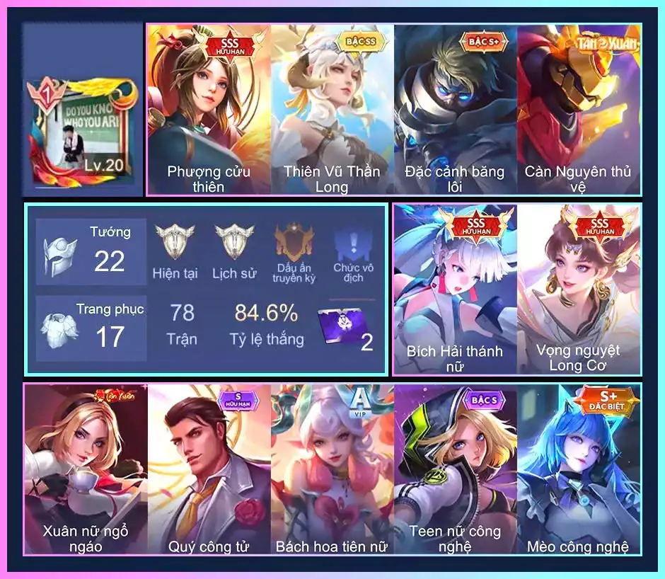 Butterfly Phượng Cửu Thiên, Violet Vọng nguyệt Long Cơ, Airi Bích hải thánh nữ...TRẮNG THÔNG TIN