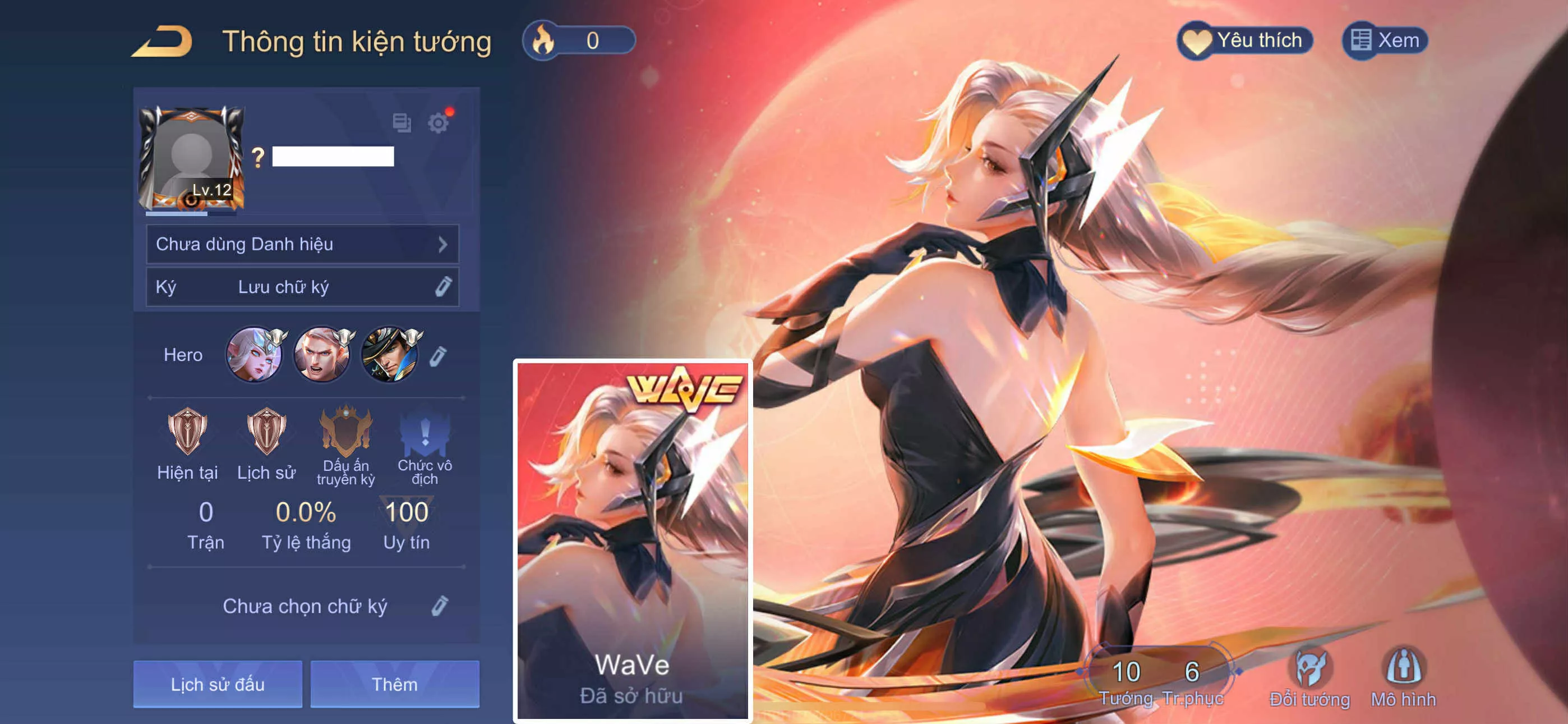 SALE ACC REG: Yena wave, sẵn tướng, trắng thông tin, free đổi tên