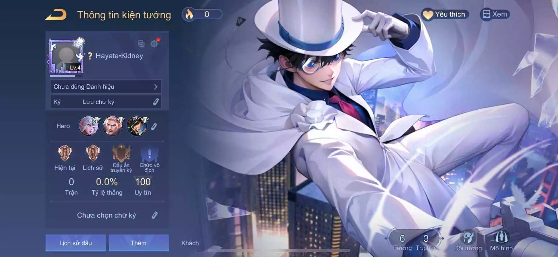 ACC REG: Hayate Kaito Kid, sẵn tướng, trắng thông tin