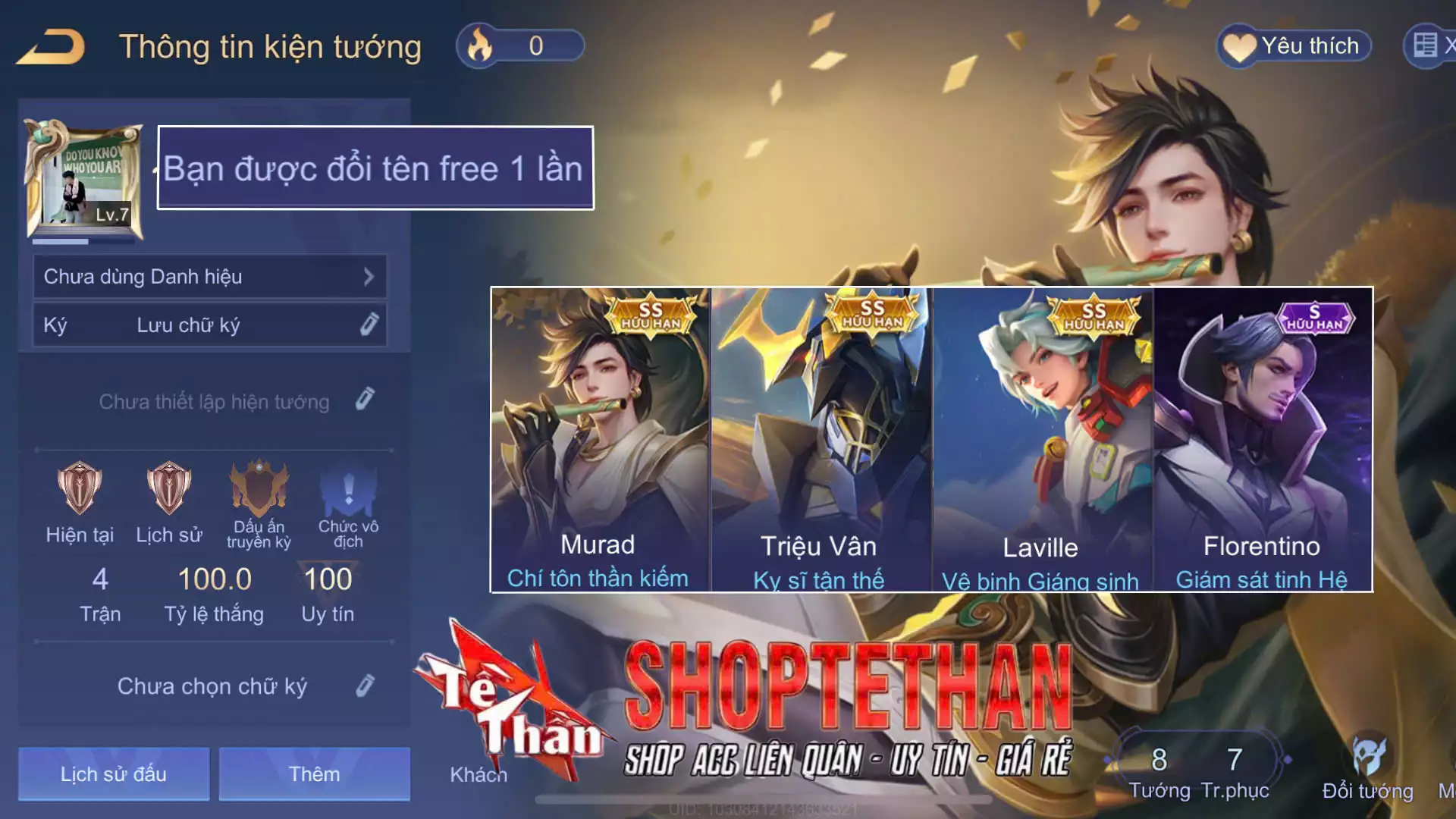 Triệu Vân Kỵ sĩ tận thế, Murad Chí tôn thần kiếm, Laville Vệ binh giáng sinh...TRẮNG THÔNG TIN