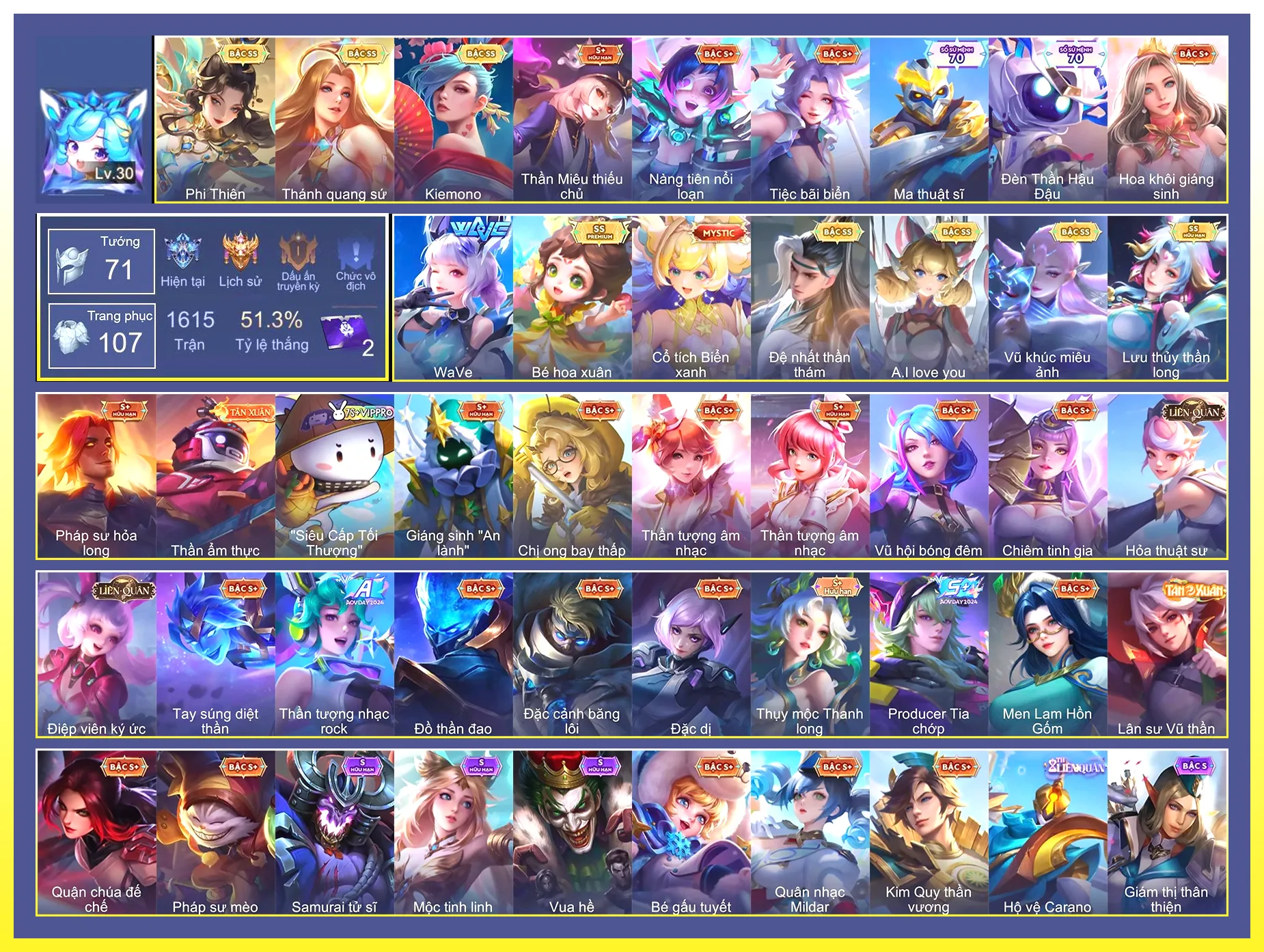 Valhein Đệ nhất thần thám, Veera A.I Love you, Liliana WaVe, Liliana Lưu Thủy Thần Long, Lauriel Thánh quang sứ, Lauriel Phi thiên, Lauriel Vũ khúc miêu ảnh, Airi Kiemono, Helen Bé Hoa Xuân…