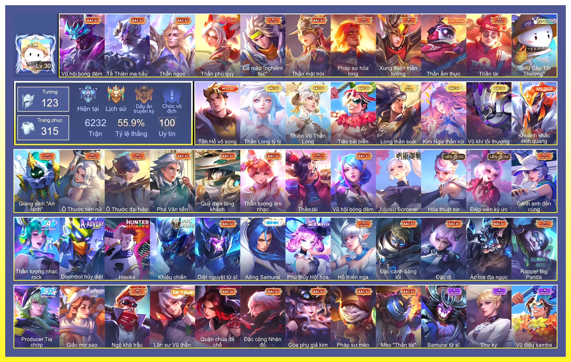 Valhein Vũ khí tối thượng, Yorn Long thần soái, Lữ Bố Tiệc Bãi Biển, TelAnnas Thiên Vũ Thần Long, Violet Thần long tỷ tỷ, Butterfly Kim ngư thần nữ…