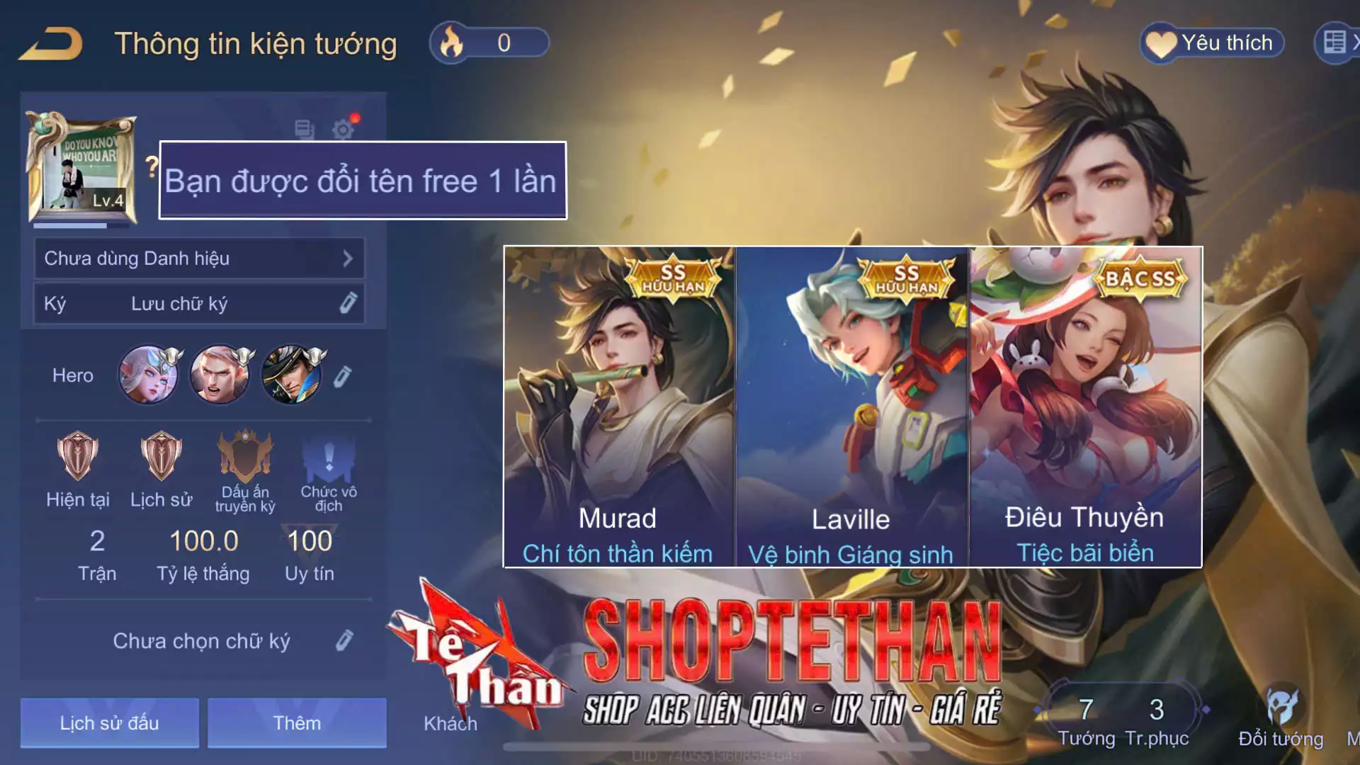 Điêu Thuyền Tiệc bãi biển, Murad Chí tôn thần kiếm, Laville Vệ binh giáng sinh...TRẮNG THÔNG TIN
