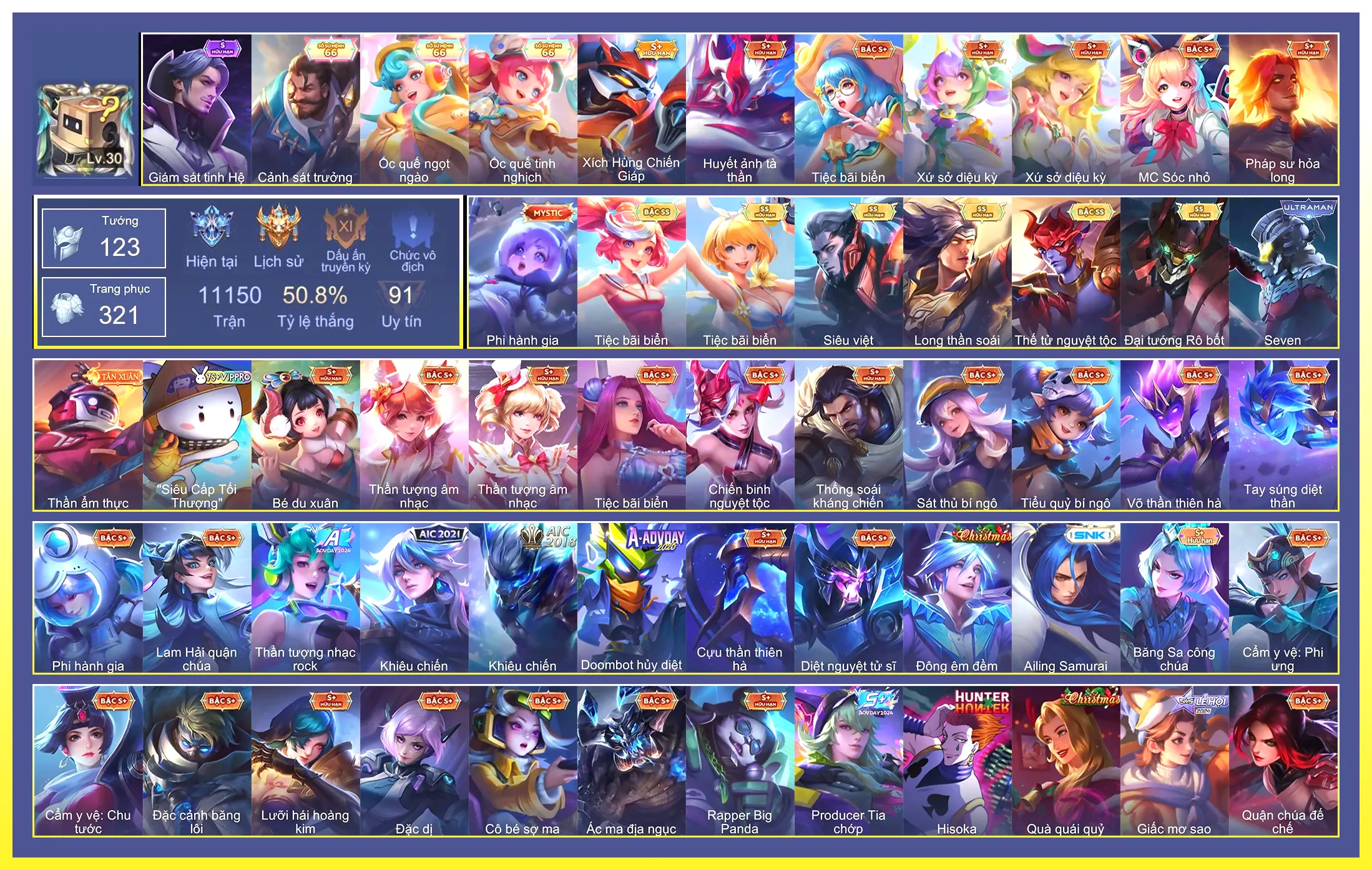 Violet Tiệc bãi biển, Yorn Thế Tử Nguyệt Tộc, Yorn Long thần soái, Krixi Tiệc Bãi Biển, Maloch Đại Tướng Robot, Murad Siêu việt…